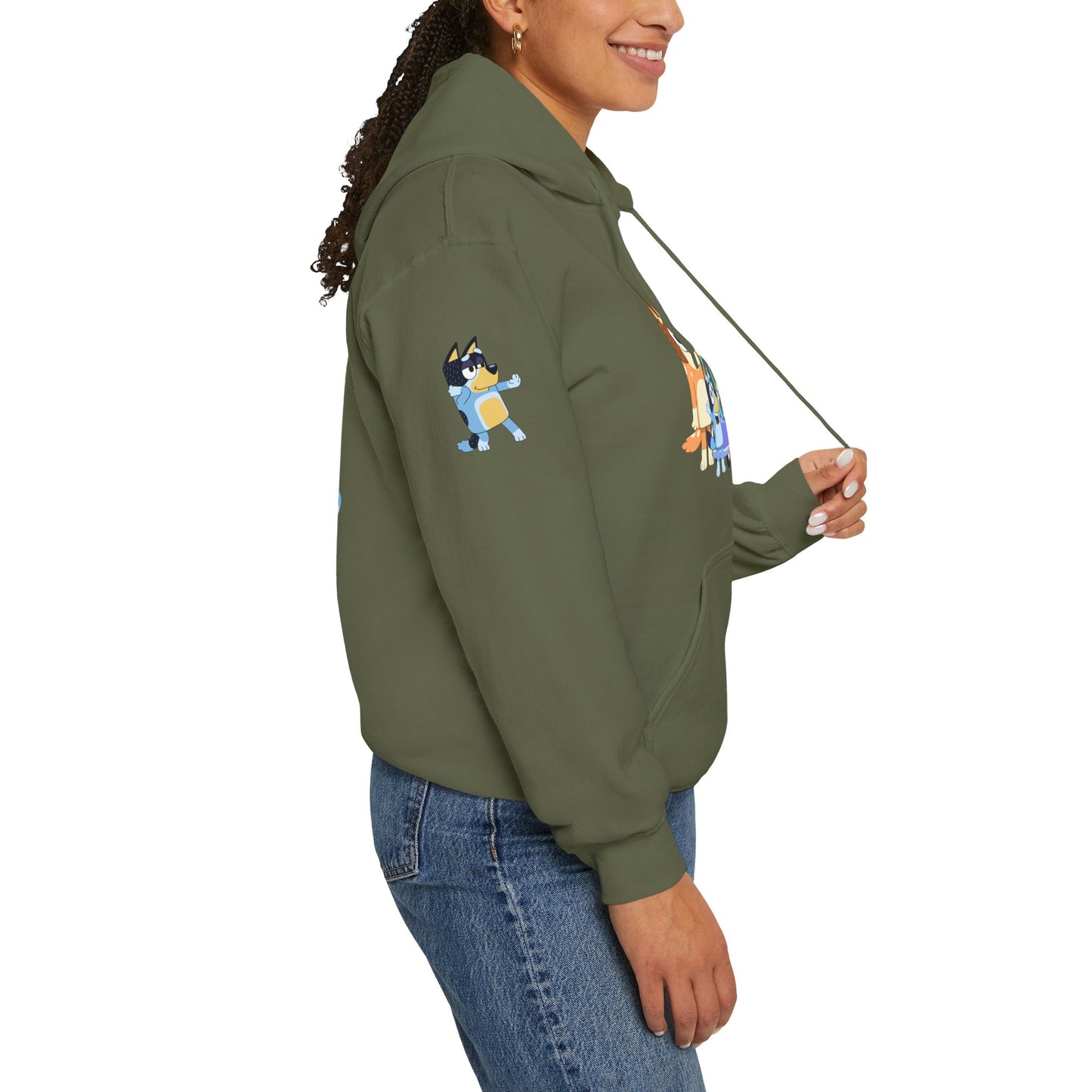 Princess Grace Bluey Fun Family Cartoon Hoodie - Unisex Heavy Blend with Playful Characters