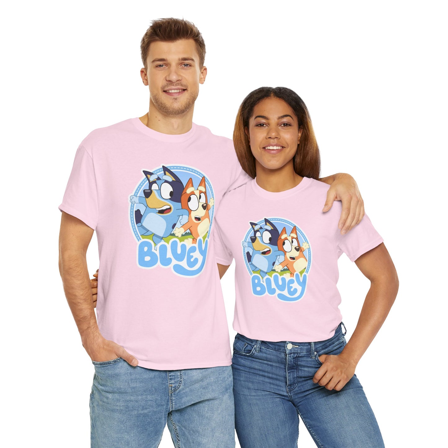 Princess Grace Bluey Fun Unisex Heavy Cotton Tee Perfect Gift for Kids and Cartoon Lovers