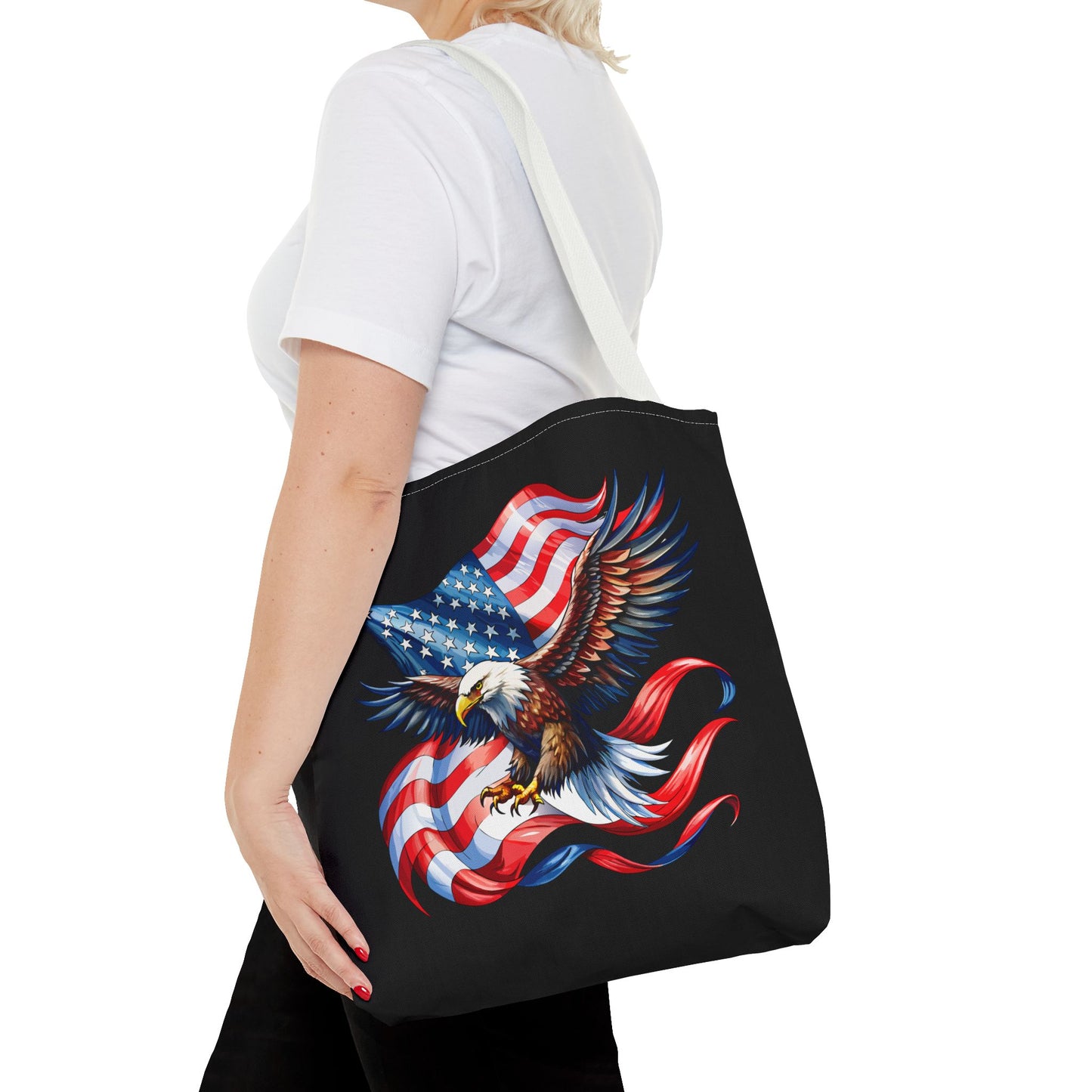 Princess Grace Patriotic Eagle Tote Bag Perfect for Fourth of July and Memorial Day