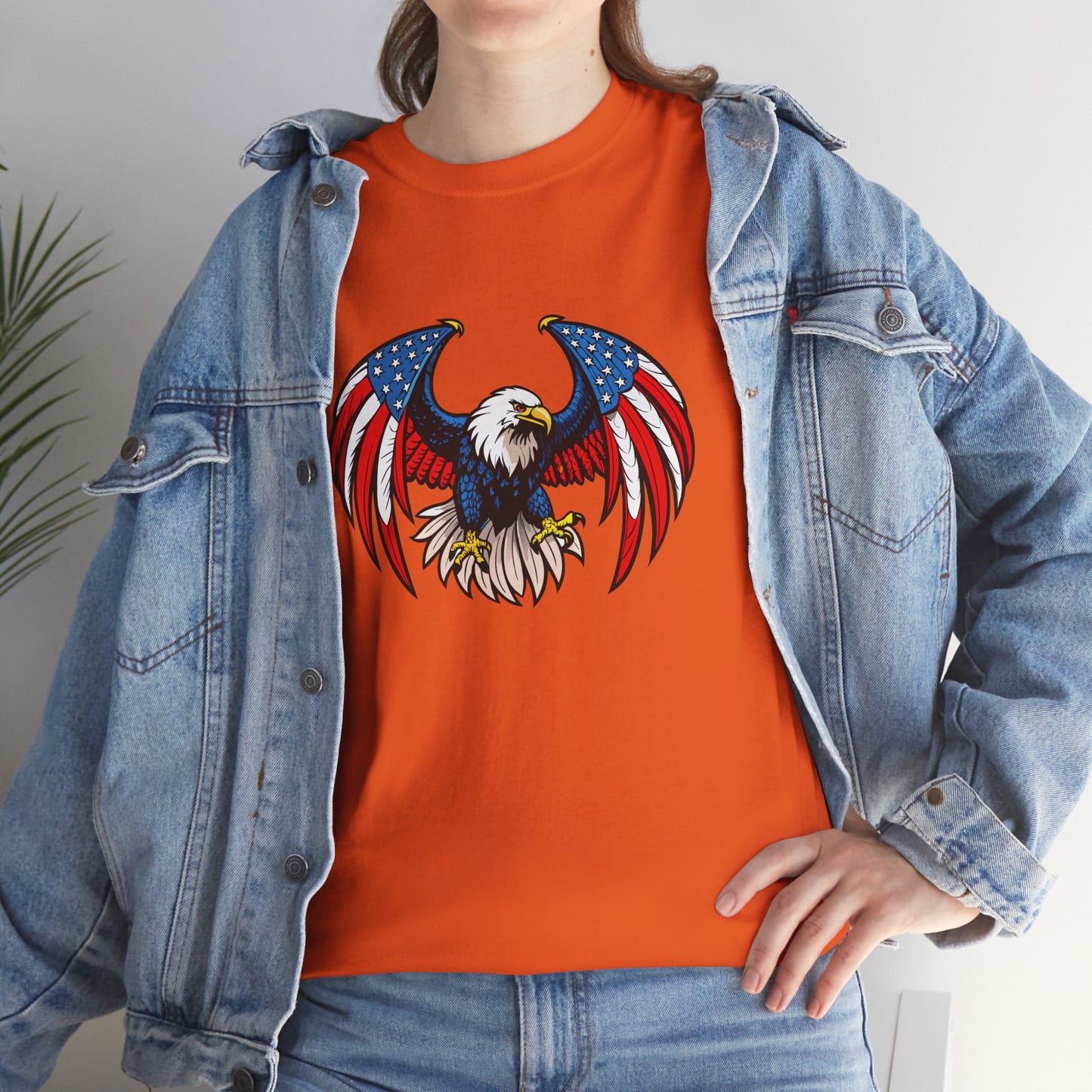 Princess Grace Patriotic Eagle Unisex Heavy Cotton Tee 4th of July Graphic T-Shirt