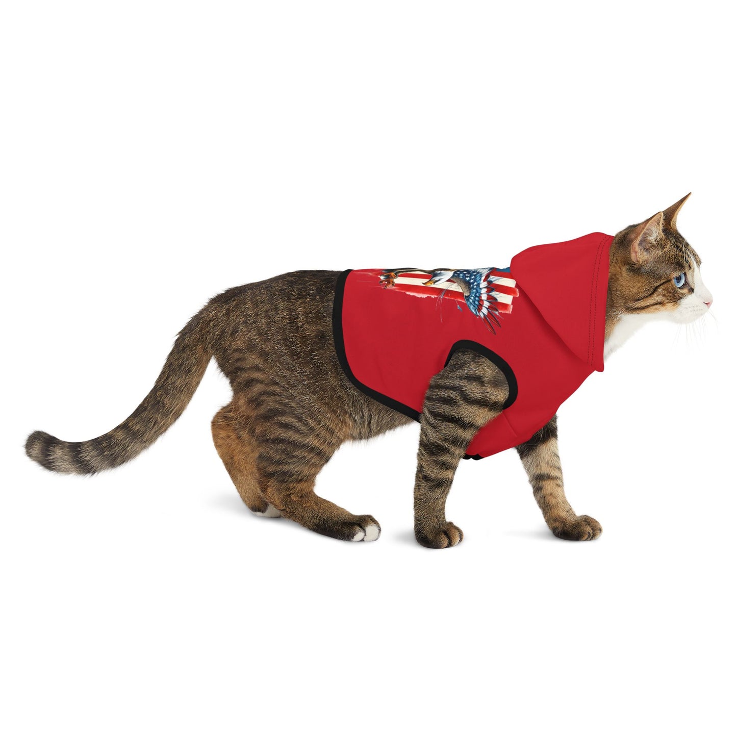 Princess Grace Patriotic Pet Hoodie with Eagle Design Cozy American Apparel for Dog Lovers
