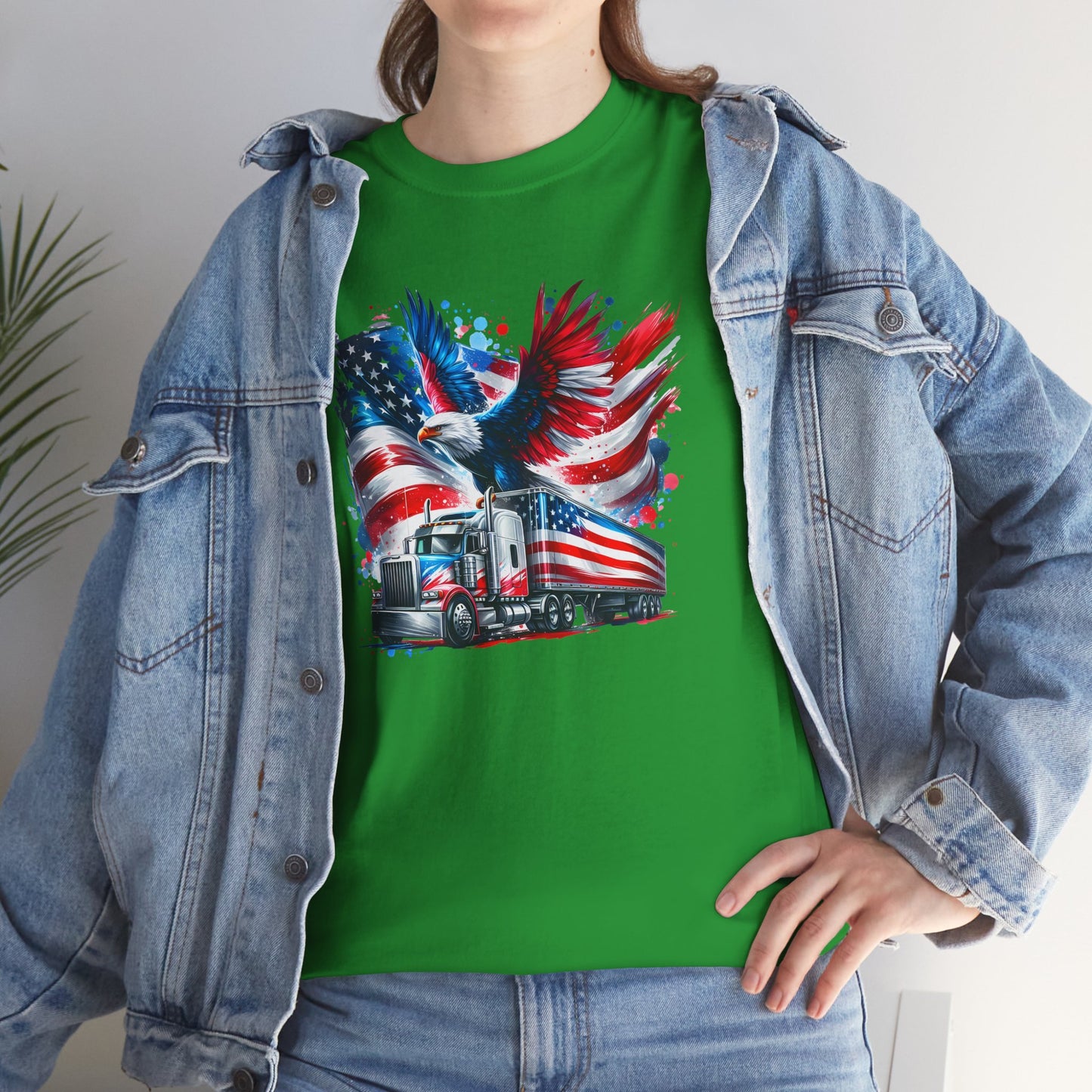 Princess Grace Patriotic Eagle Truck Unisex Heavy Cotton Tee