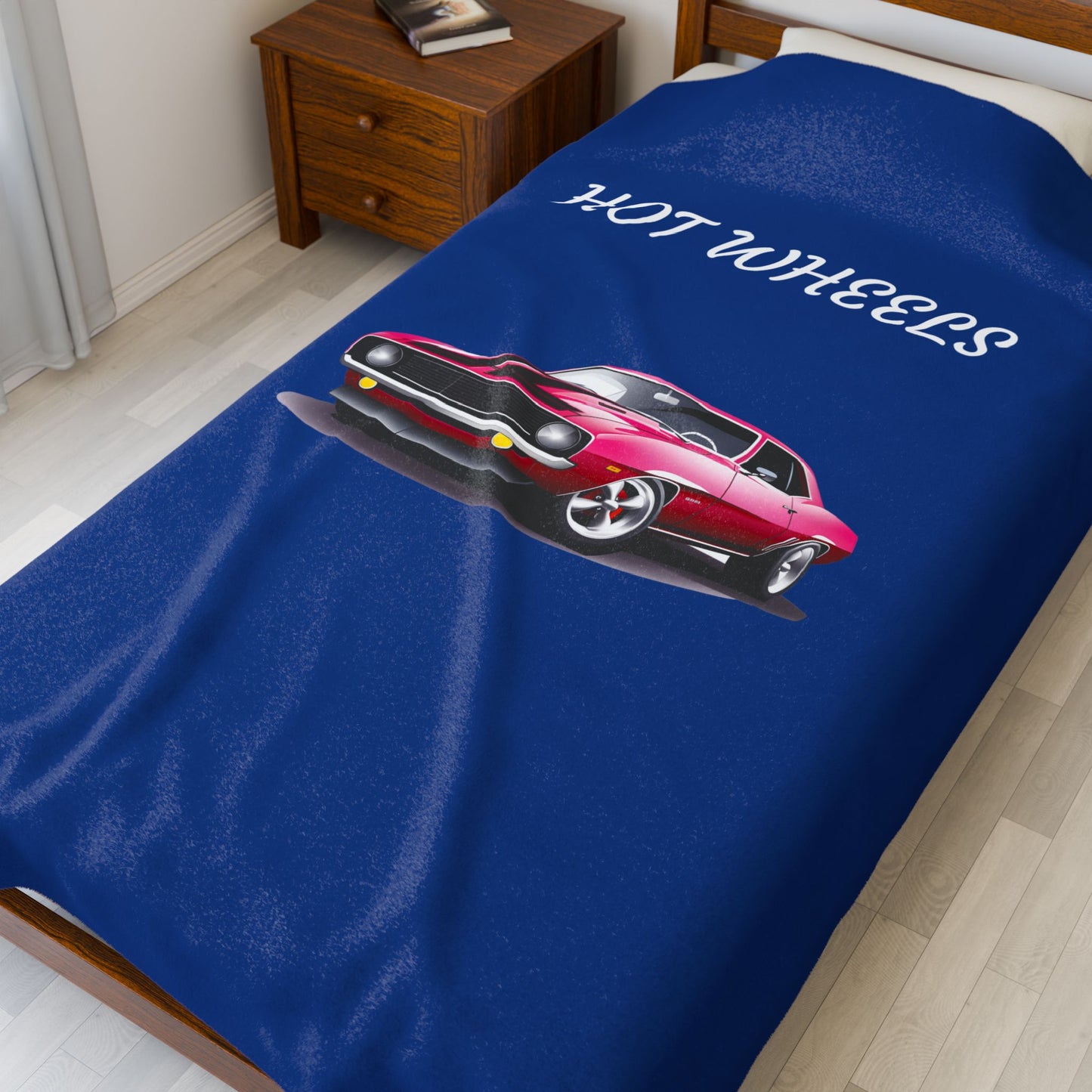 Princess Grace Hot Wheels Velveteen Plush Blanket Cozy Car Themed Throw for Kids and Auto Enthusiasts