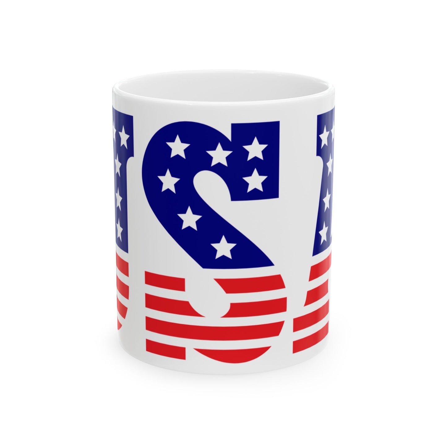 Princess Grace Patriotic Ceramic Mug 11oz & 15oz Options USA Flag Design