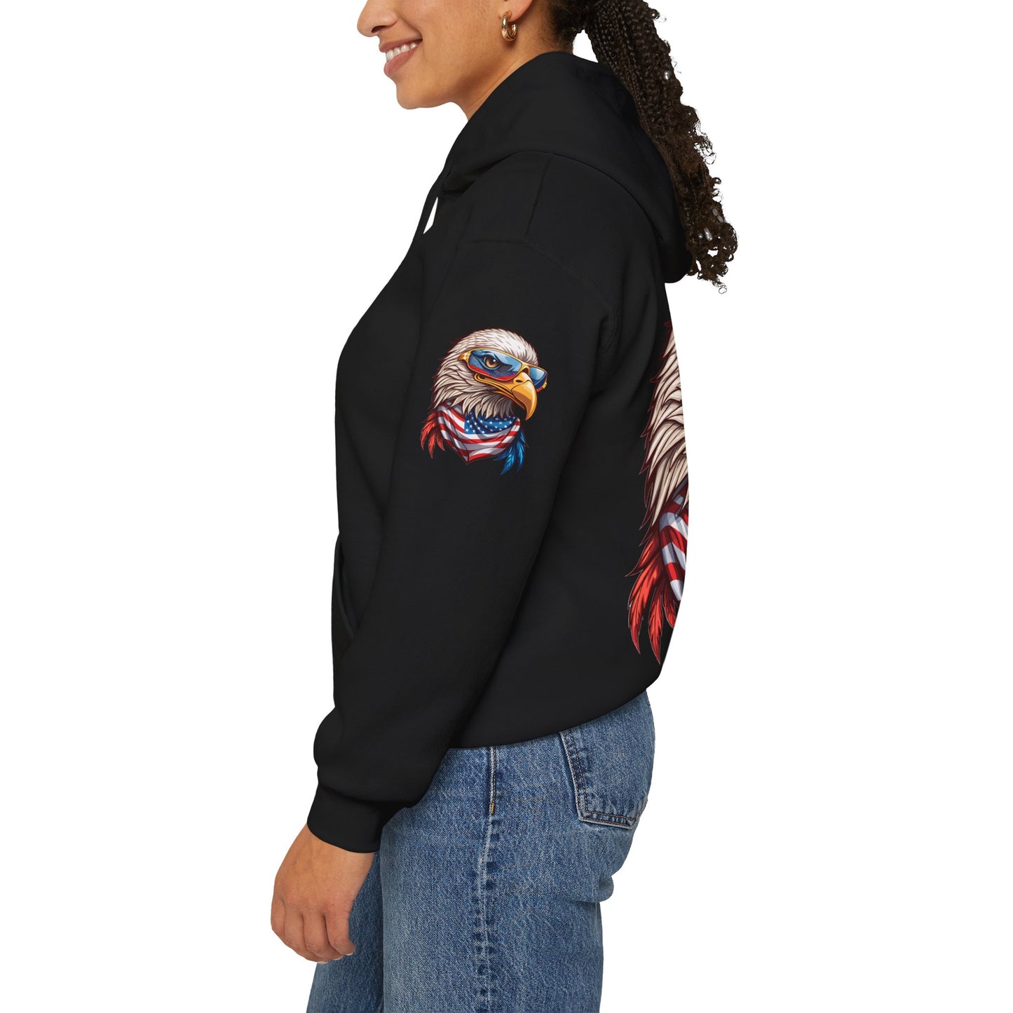Princess Grace Patriotic American Eagle Hoodie Unisex Heavy Blend Sweatshirt