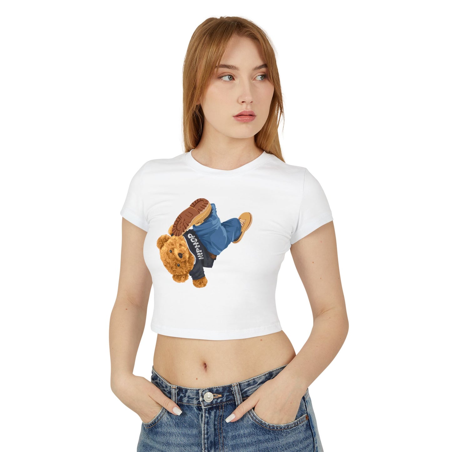Princess Grace Cute Cartoon Bear Women's Baby Tee Perfect for Casual Style & Gifts