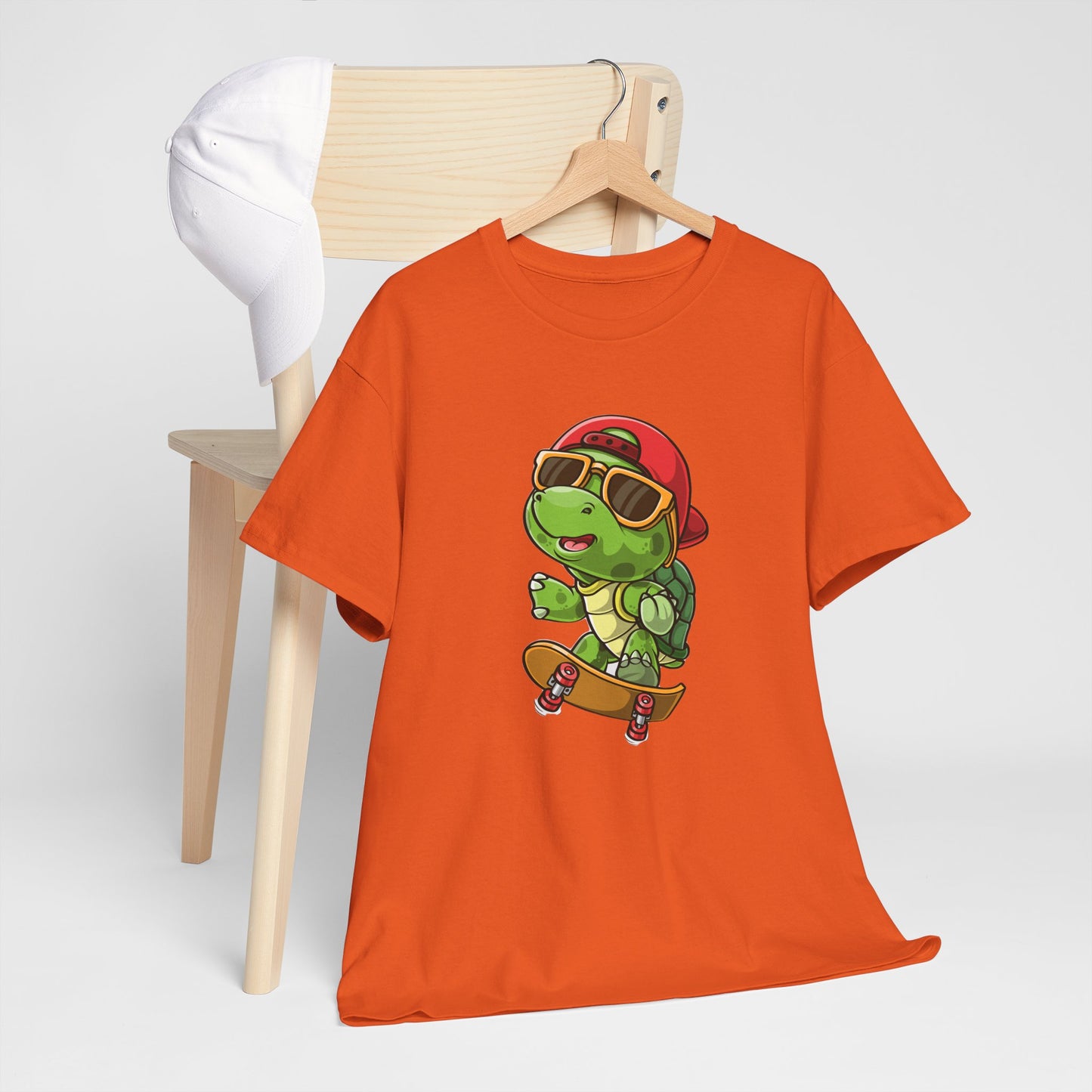 Princess Grace Cool Skateboarding Turtle Unisex Heavy Cotton Tee