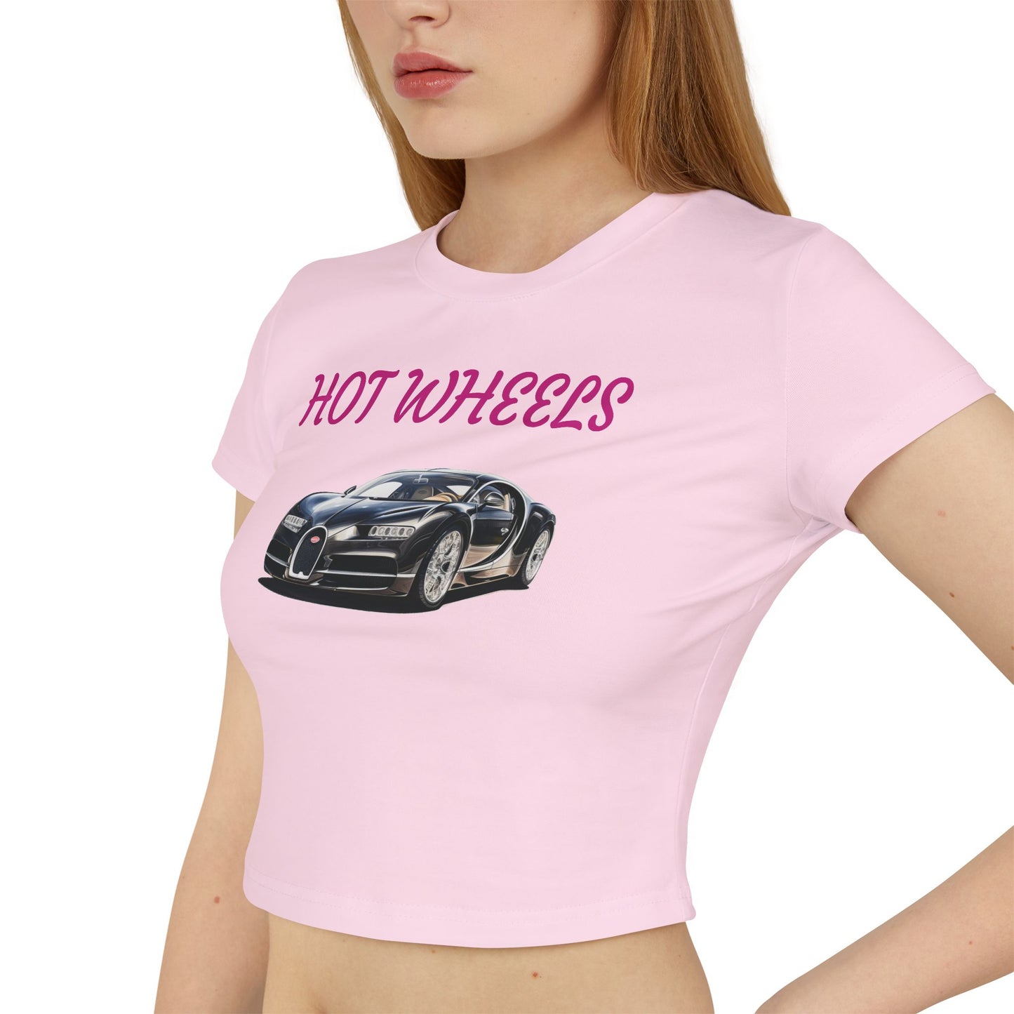 Princess Grace Hot Wheels Women's Baby Tee Cool Car Graphic Tee for Enthusiasts
