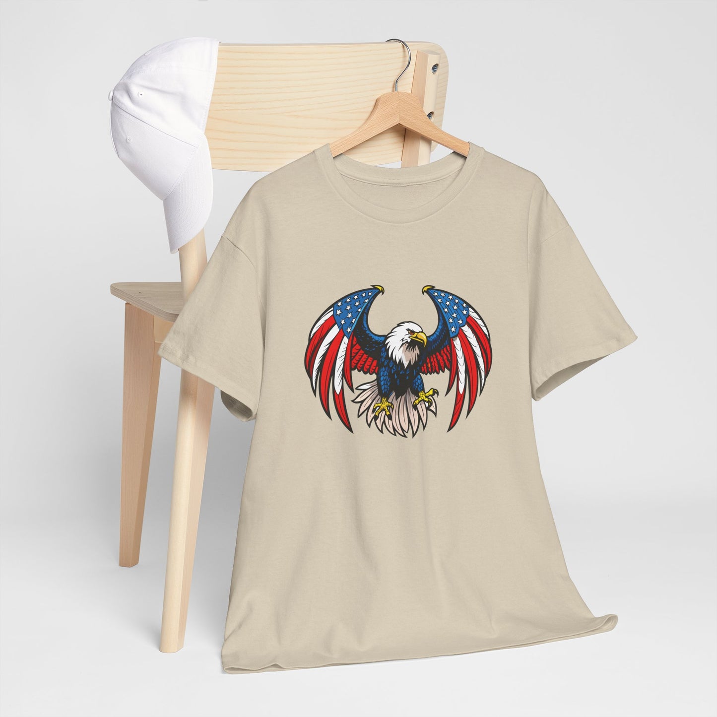 Princess Grace Patriotic Eagle Unisex Heavy Cotton Tee 4th of July Graphic T-Shirt