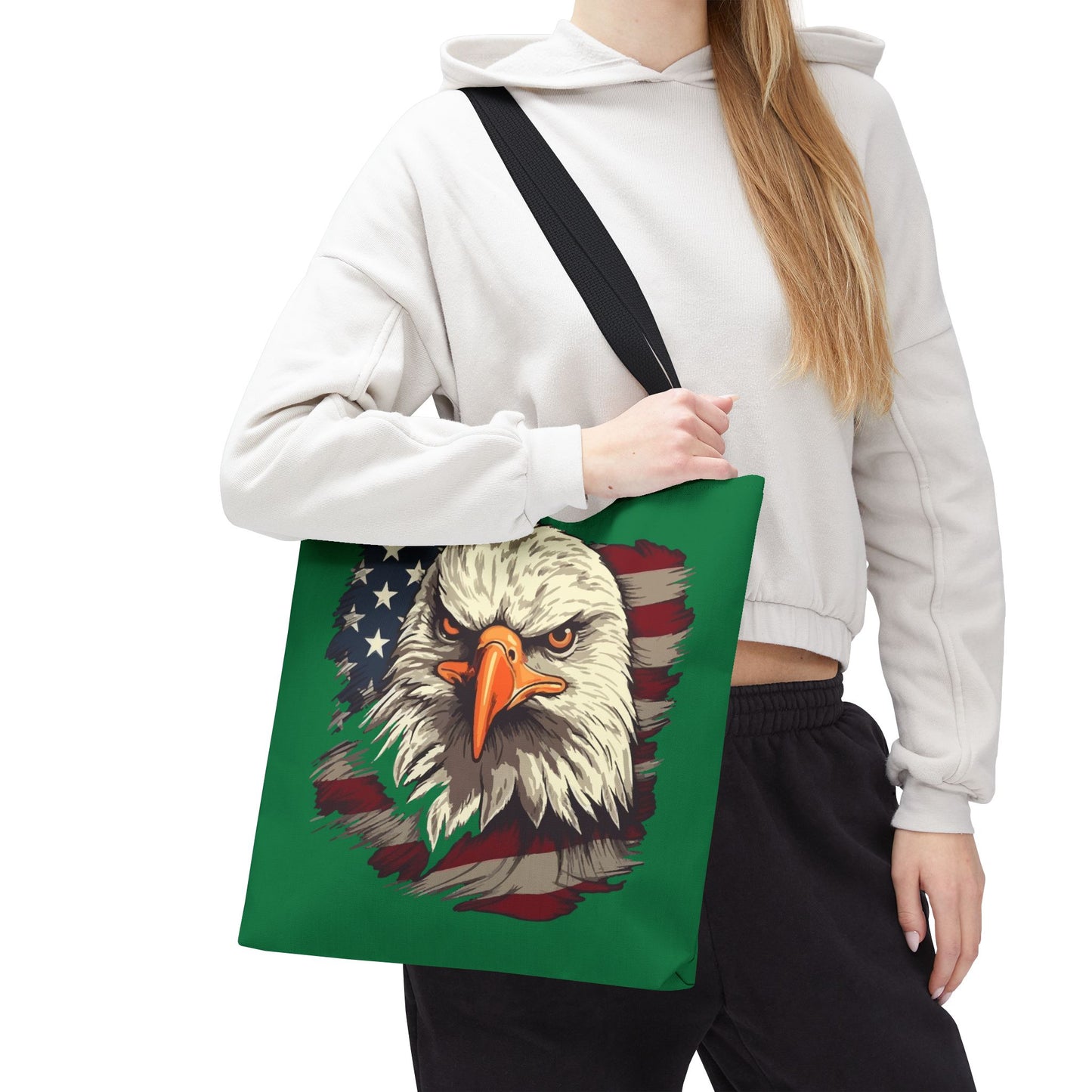Patriotic Eagle Tote Bag American Flag Design