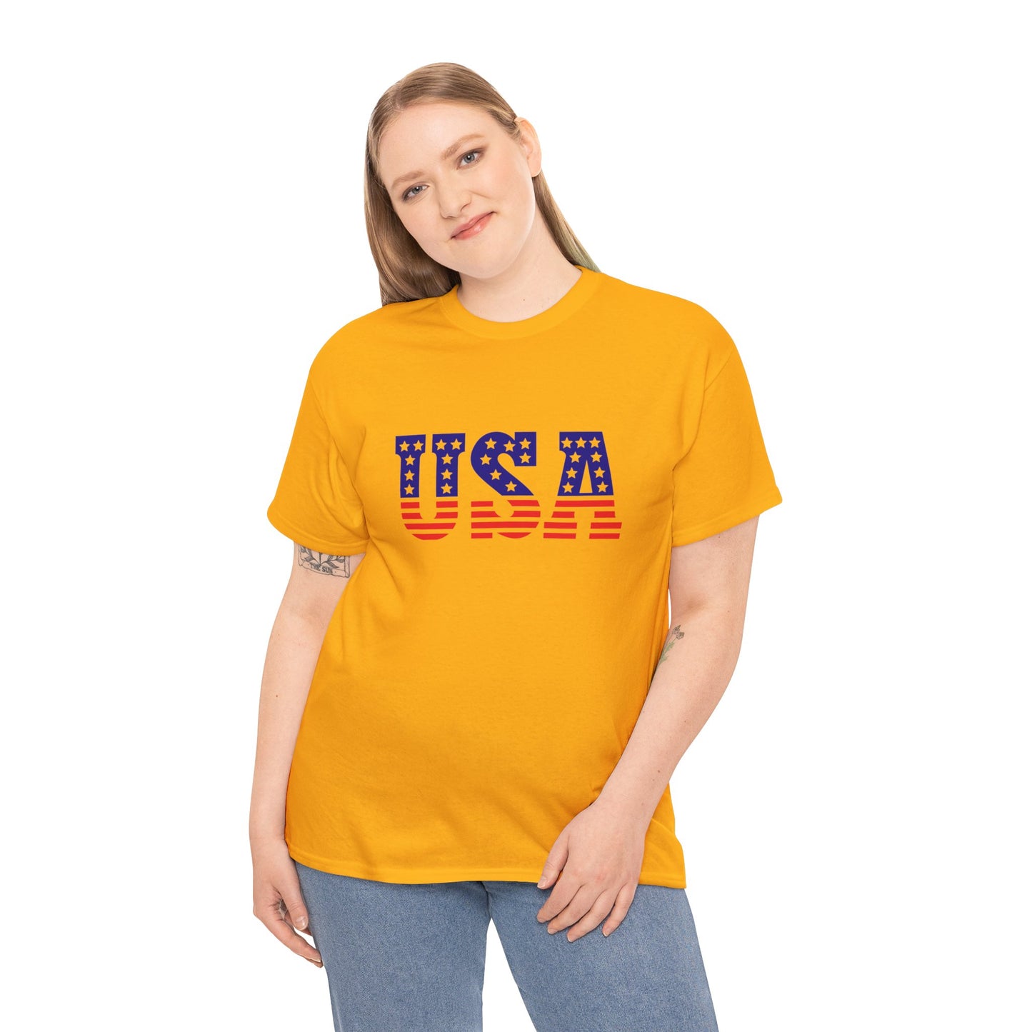 Princess Grace Patriotic USA Unisex Heavy Cotton Tee Comfortable Independence Day Apparel