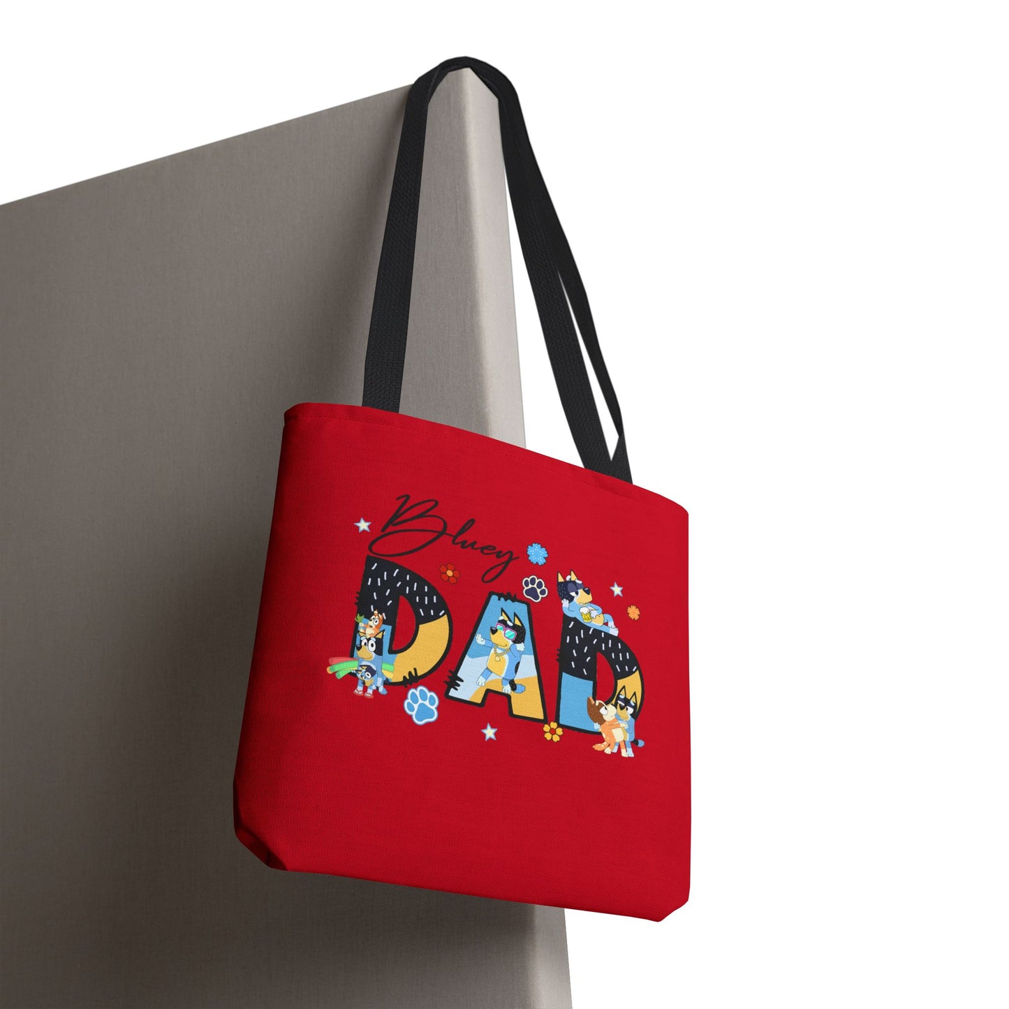 Princess Grace Colorful Bluey Dad Tote Bag Perfect Gift for Dog Lovers
