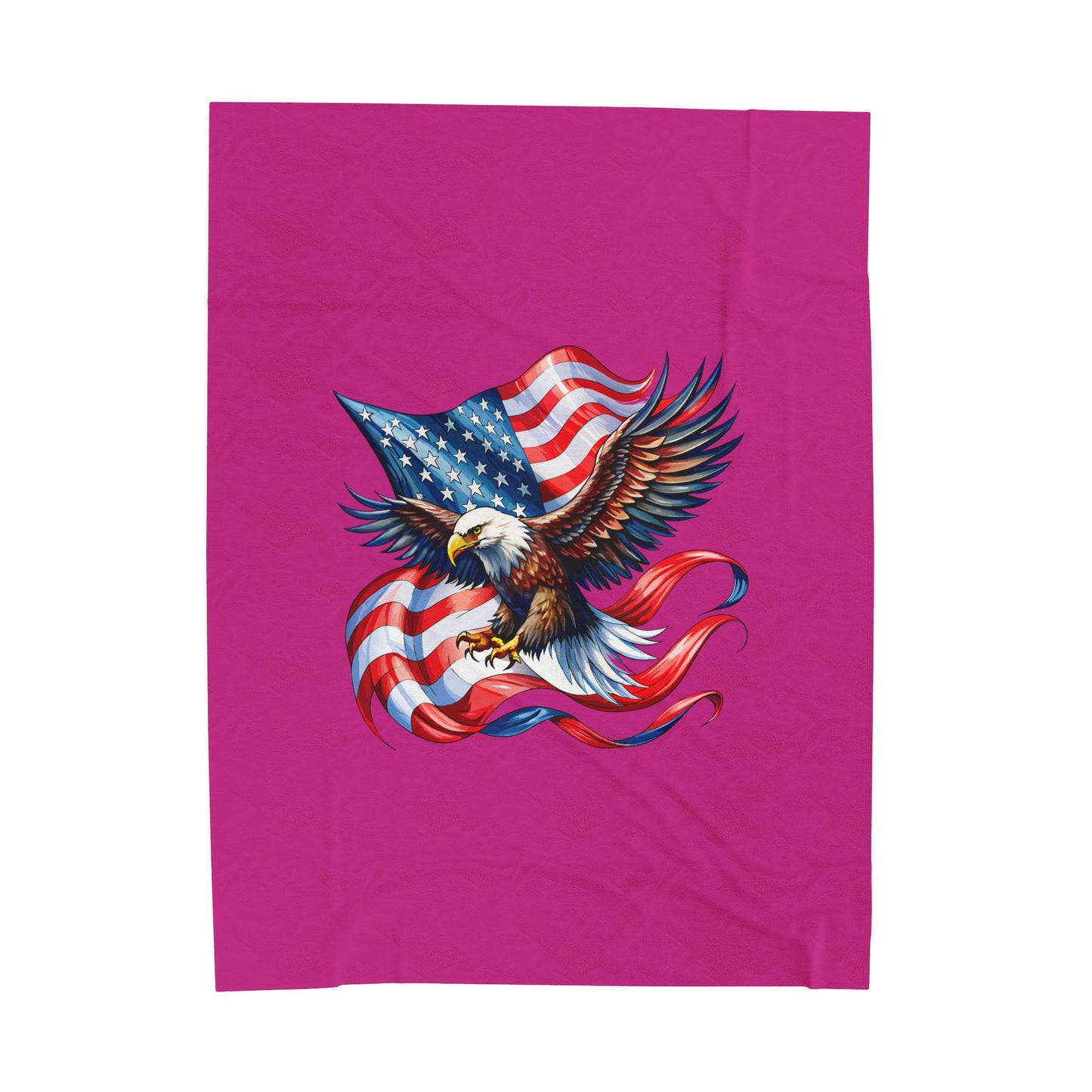 Princess Grace Patriotic Eagle Velveteen Plush Blanket Soft Cozy Throw for Holidays