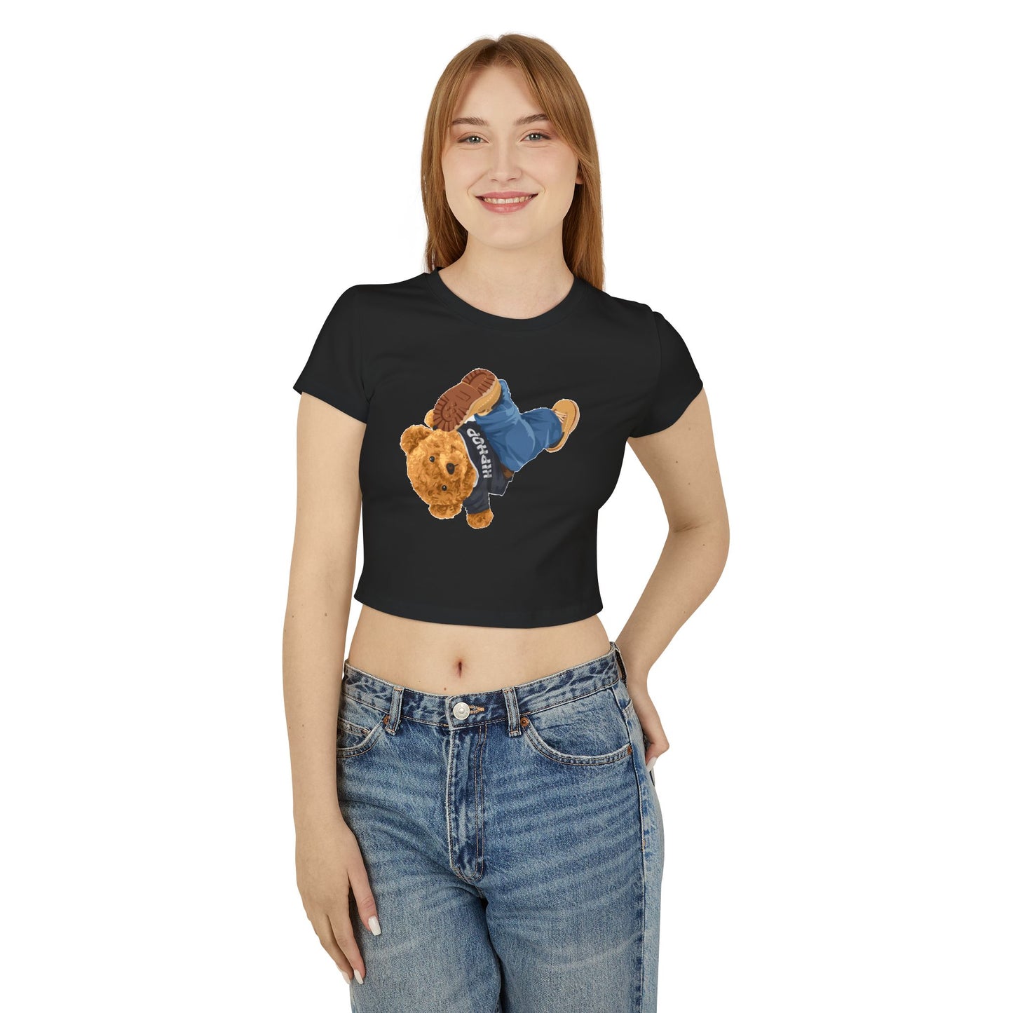 Princess Grace Cute Cartoon Bear Women's Baby Tee Perfect for Casual Style & Gifts