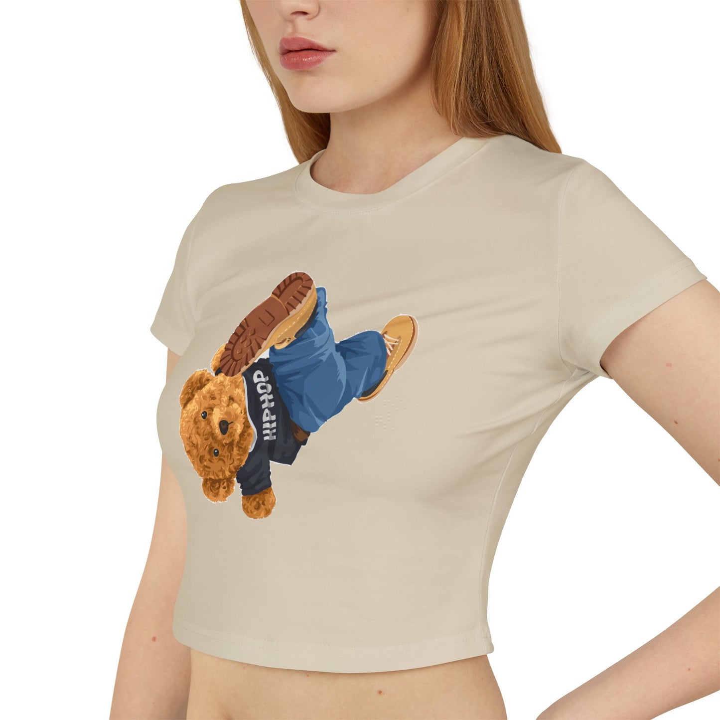 Princess Grace Cute Cartoon Bear Women's Baby Tee Perfect for Casual Style & Gifts