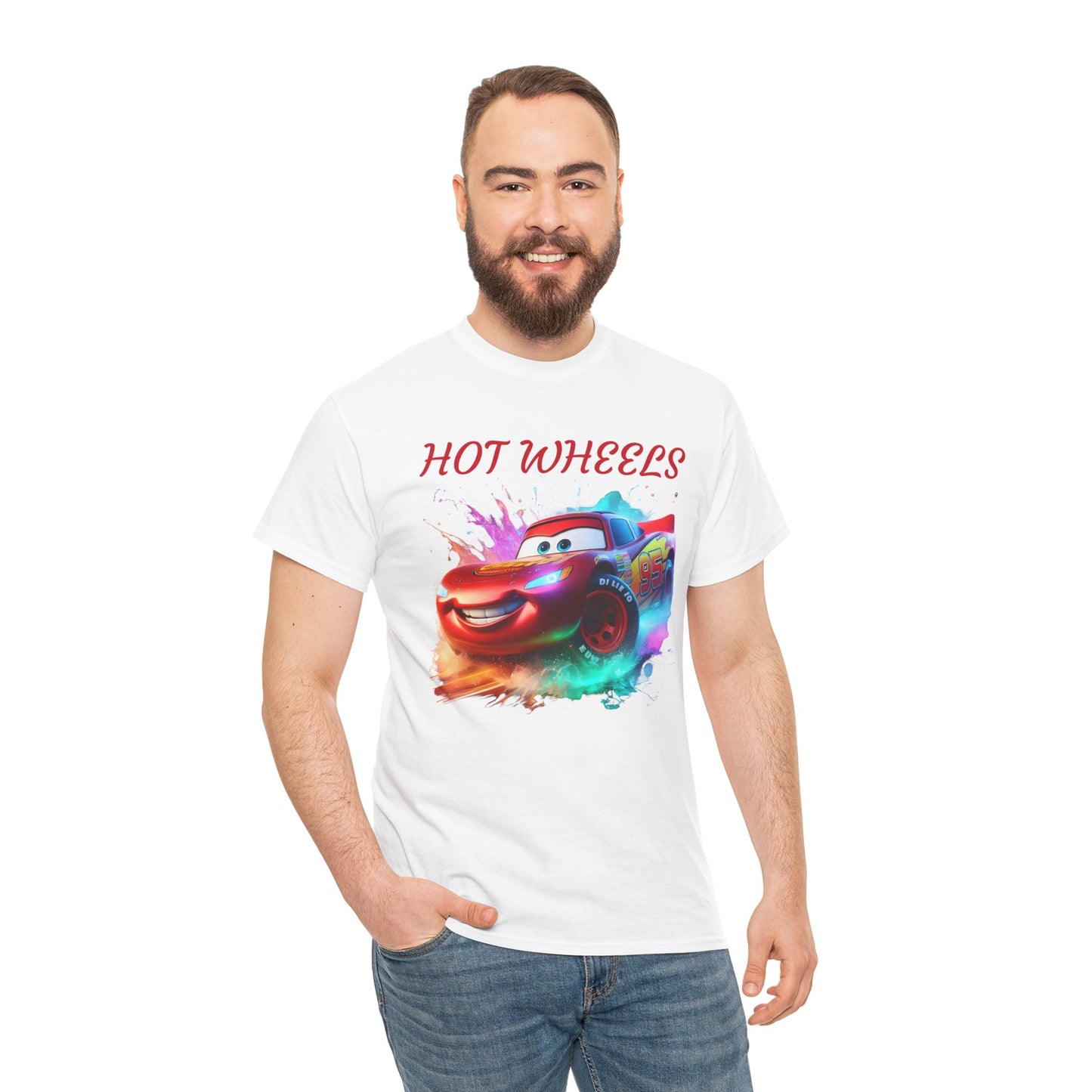 Princess Grace Hot Wheels Unisex Heavy Cotton Tee Fun Car Graphic T-Shirt for Kids and Adults