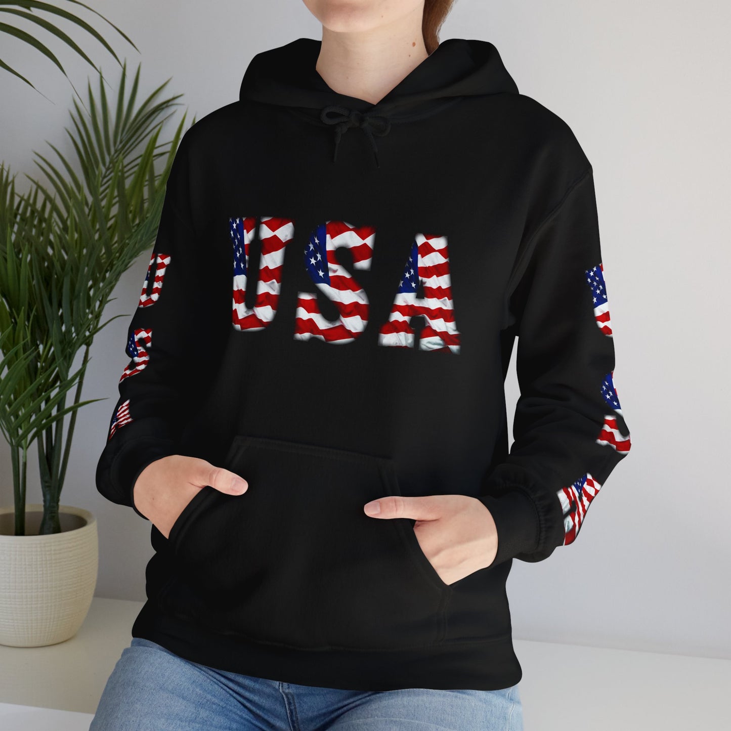 Princess Grace Patriotic USA Unisex Hooded Sweatshirt Heavy Blend for Comfort