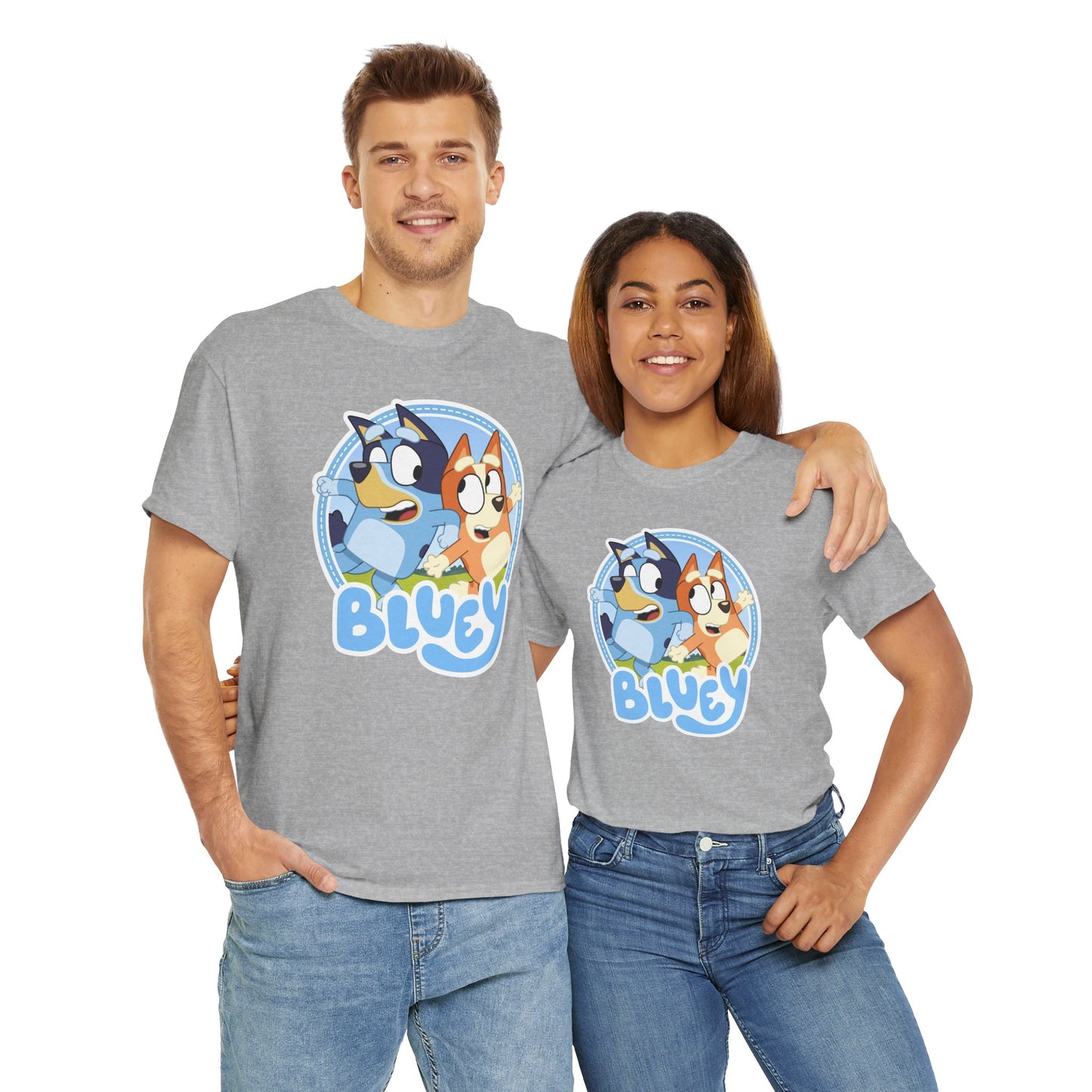 Princess Grace Bluey Fun Unisex Heavy Cotton Tee Perfect Gift for Kids and Cartoon Lovers