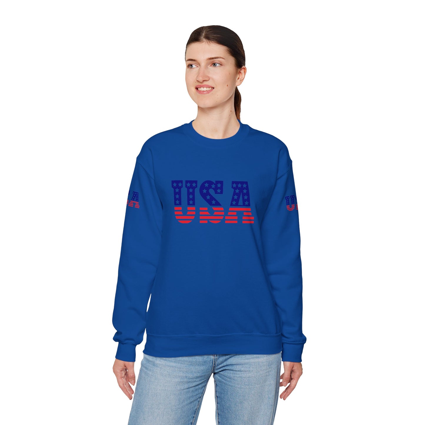 Princess Grace Patriotic USA Unisex Crewneck Sweatshirt Perfect for Independence Day Casual Wear