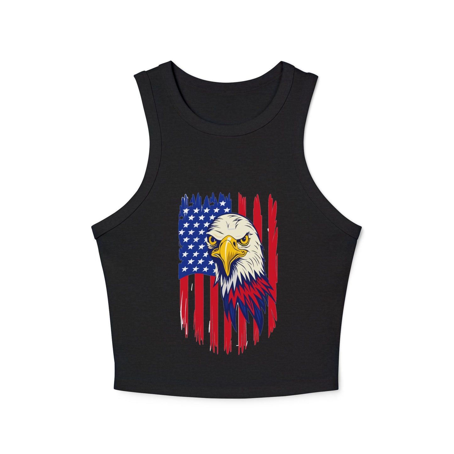 Princess Grace Patriotic Eagle Women's Racer Tank Top USA Flag Design