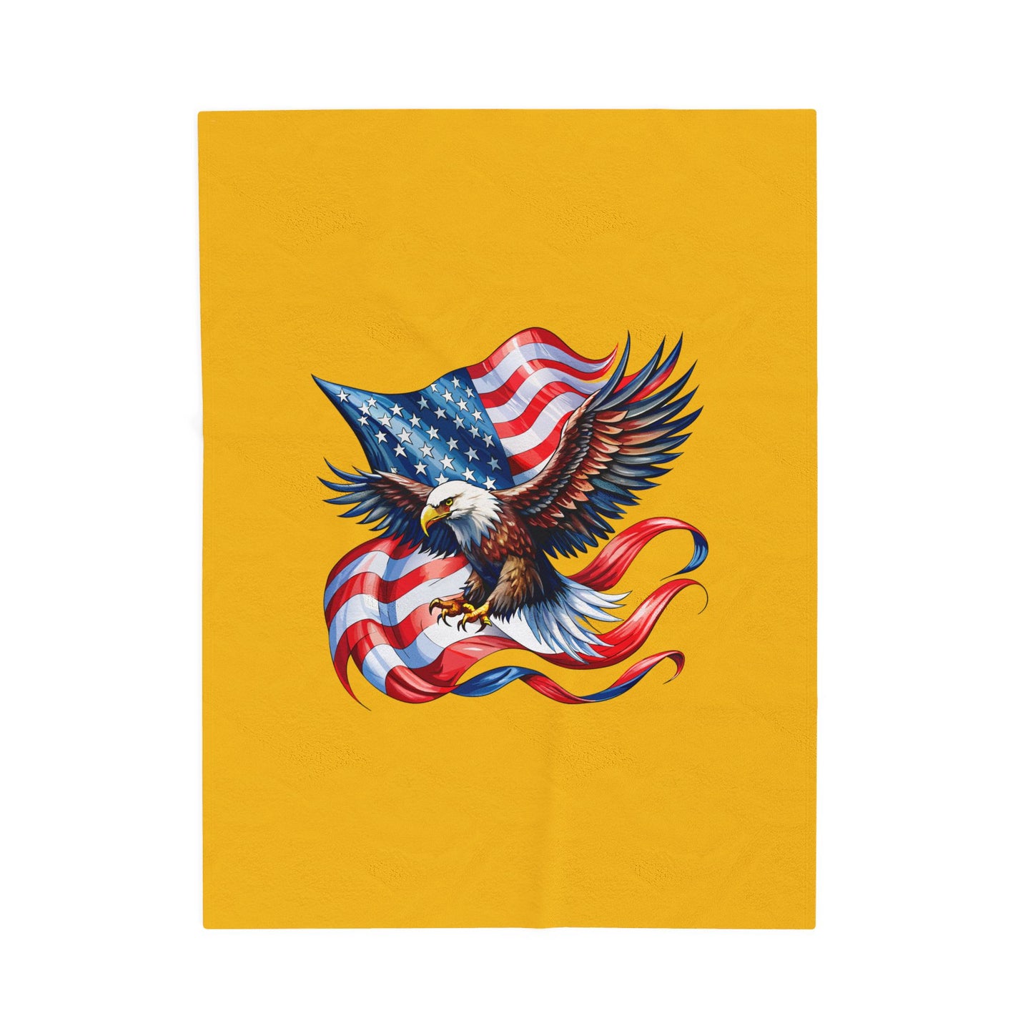 Princess Grace Eagle & Flag Velveteen Plush Blanket Perfect for Patriotism and Cozy Moments