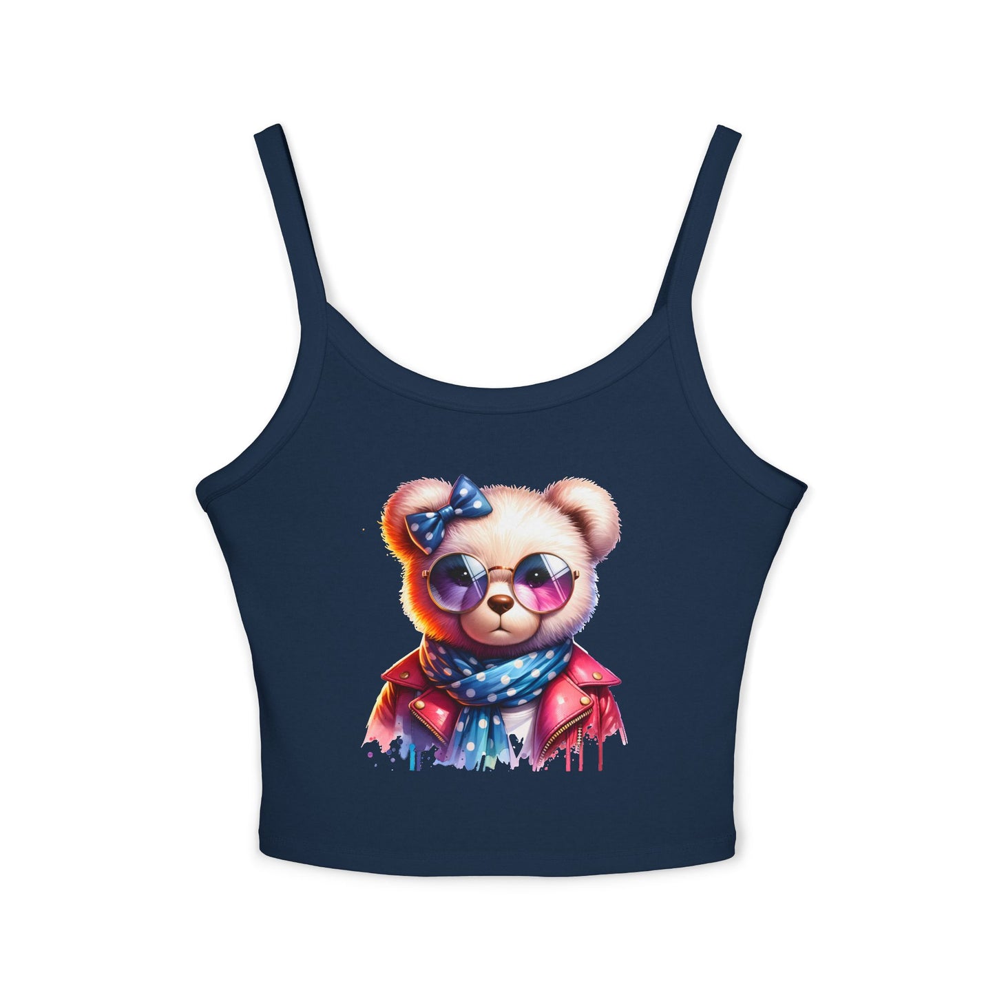 Princess Grace Cute Bear Graphic Spaghetti Strap Tank Top for Women