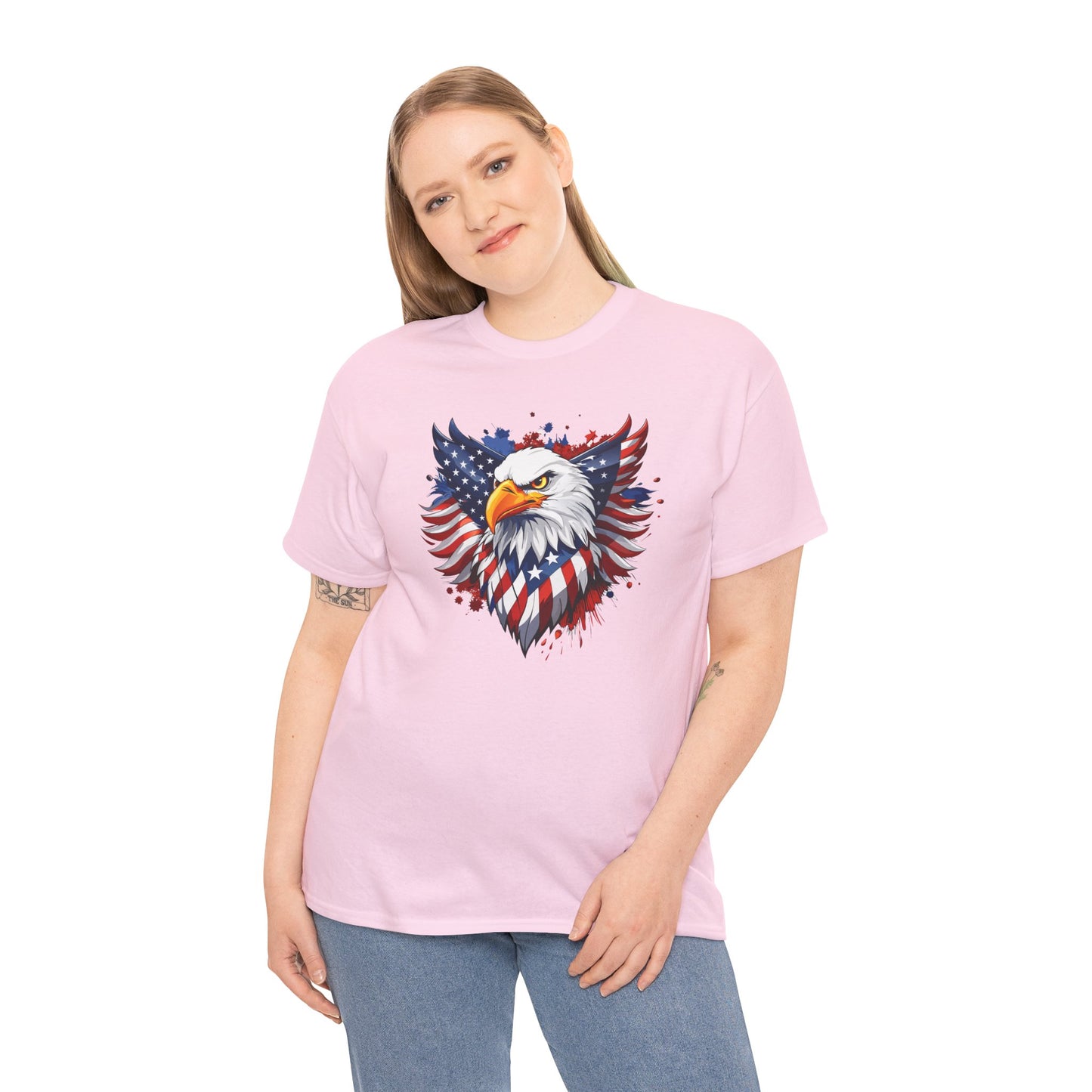 Princess Grace Patriotic Eagle Graphic Tee Unisex Heavy Cotton T-Shirt