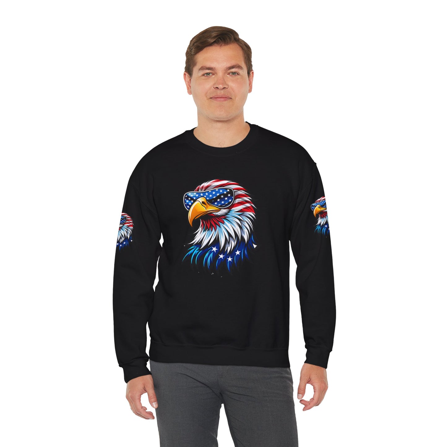Princess Grace Patriotic Eagle Sweatshirt Unisex Heavy Blend Crewneck for Independence Day