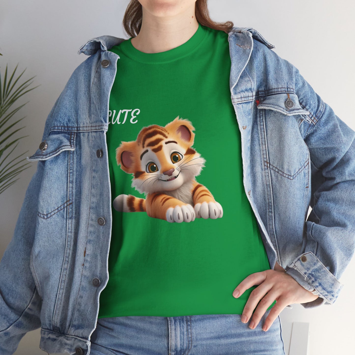 Princess Grace Cute Tiger Graphic Unisex Heavy Cotton Tee Perfect for Animal Lovers