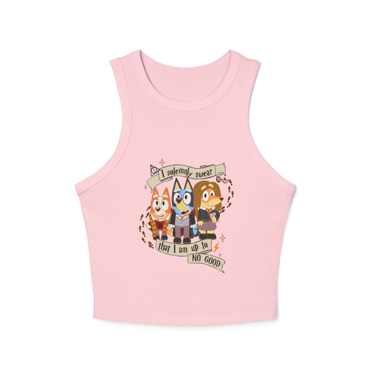 Princess Grace Funny Bluey Racer Tank Top for Women Up To No Good Vibe