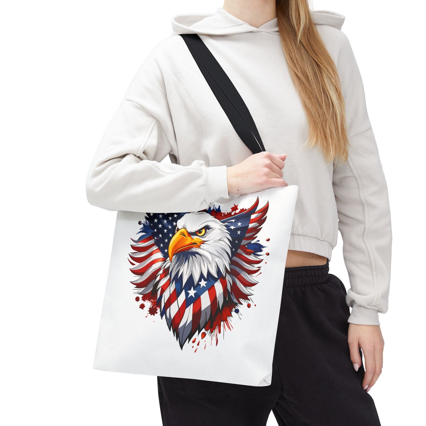 Princess Grace Patriotic Eagle Tote Bag Red White and Blue Design for Independence Day