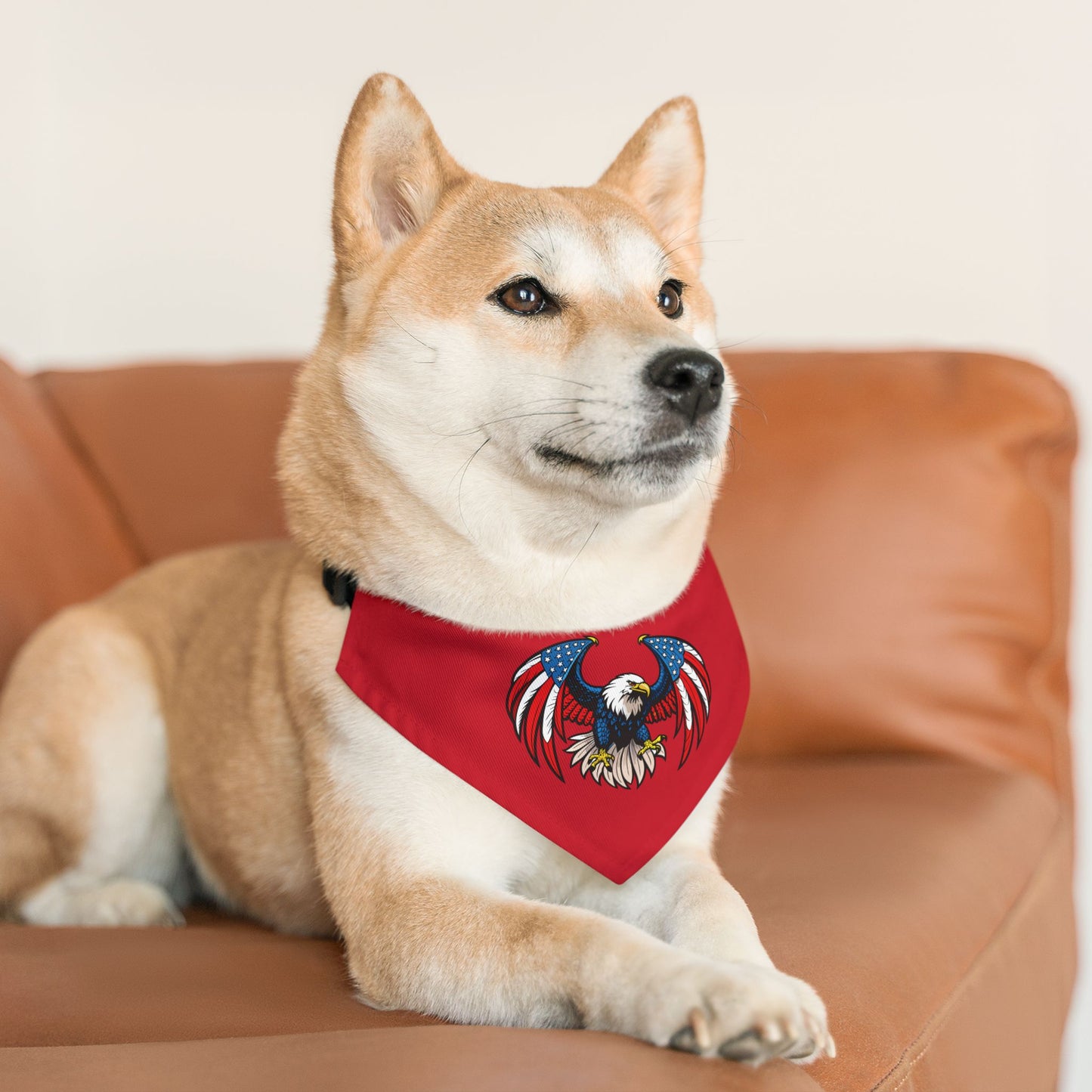 Princess Grace Patriotic Eagle Pet Bandana Stylish Dog Collar for Independence Day Celebrations