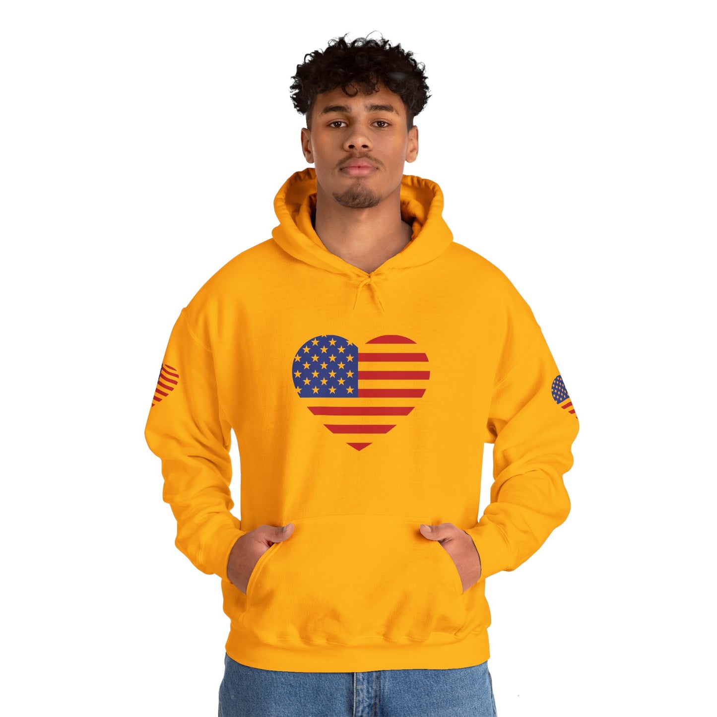 Princess Grace Patriotic Heart Design Unisex Hoodie Perfect for Holidays and Celebrations