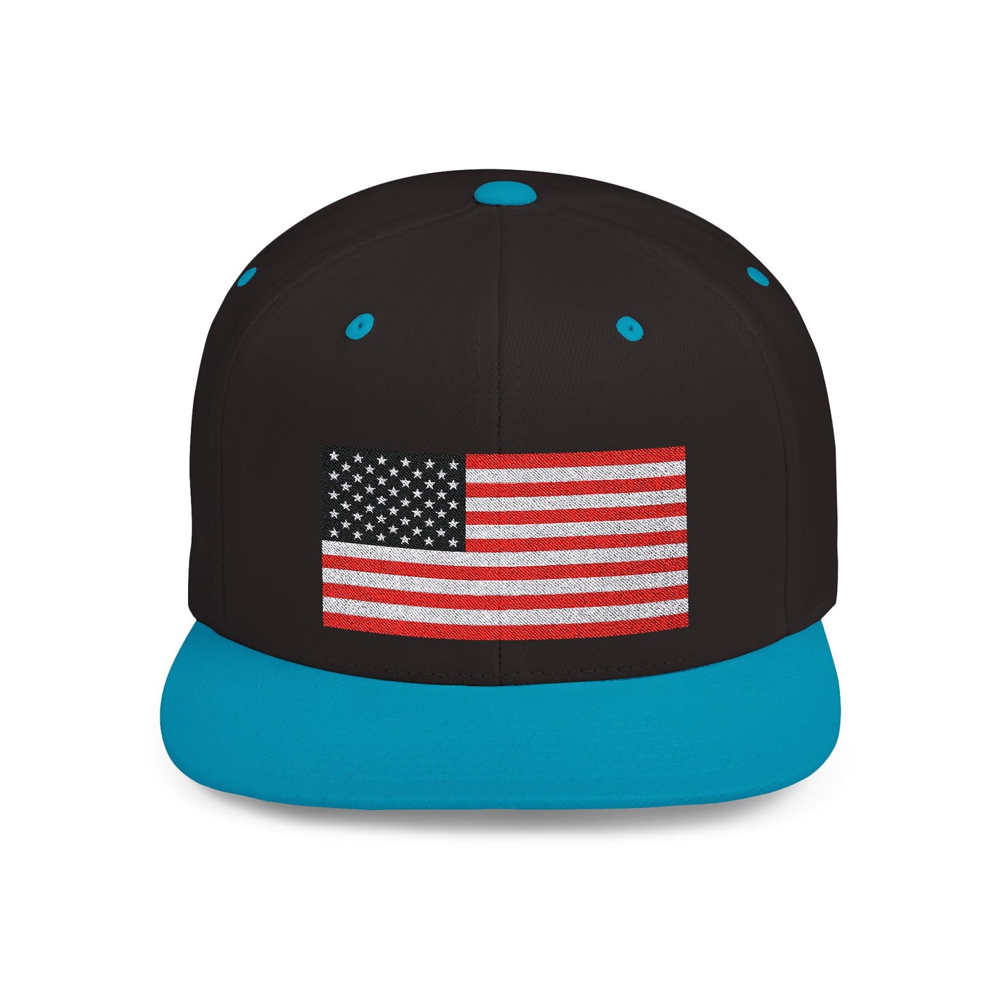 Princess Grace Patriotic Flat Bill Snapback Hat American Flag Design