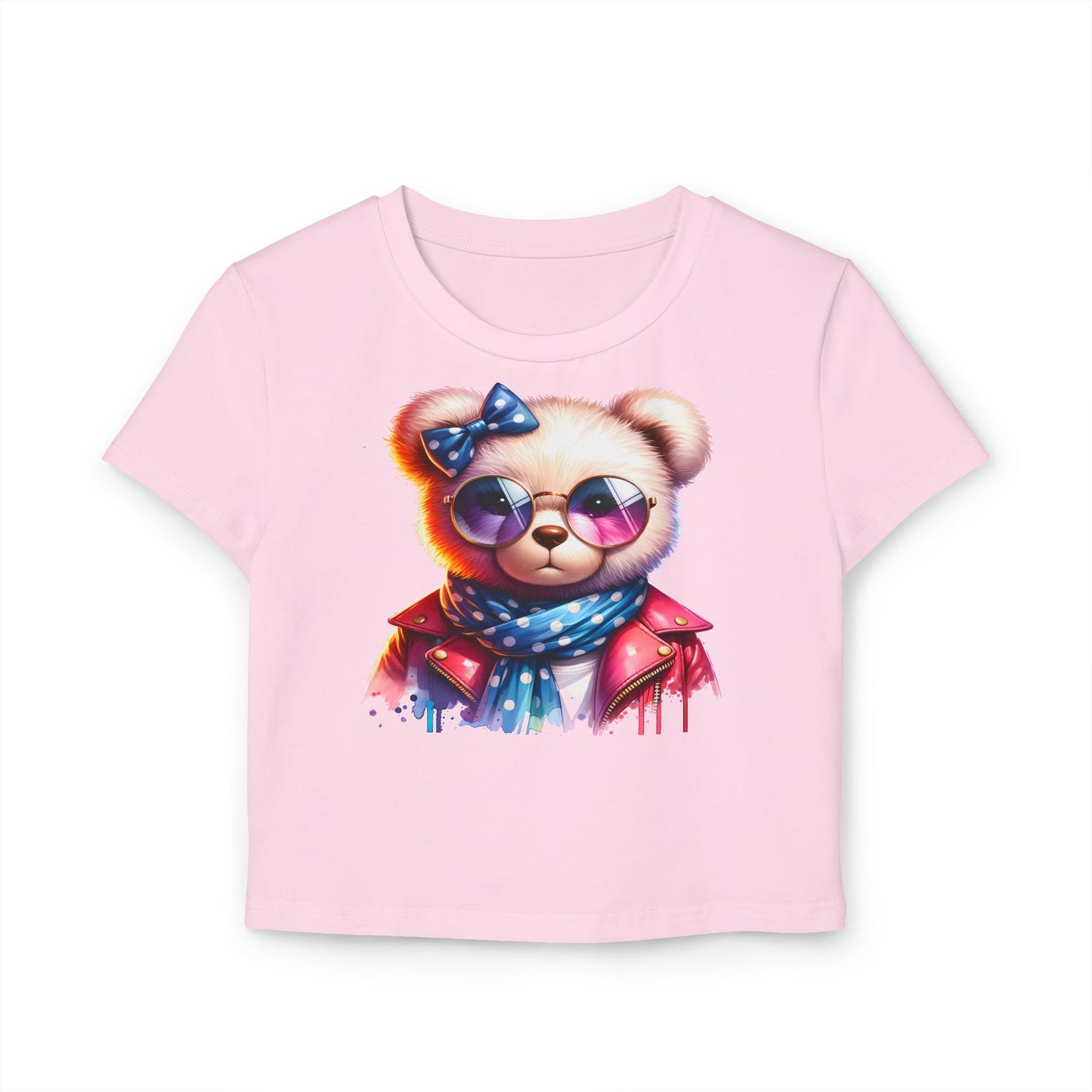Princess Grace Cute Bear Sunglasses Baby Tee Trendy