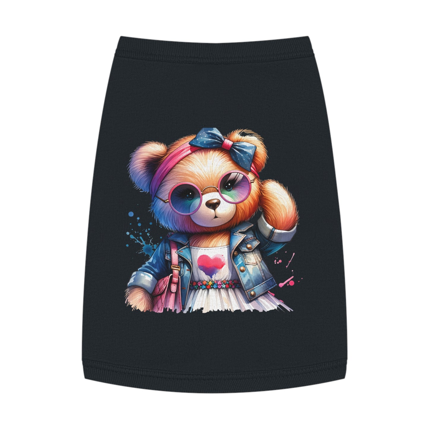 Princess Grace CUTE Bear Graphic Pet Tank Top Stylish and Fun Dog Apparel