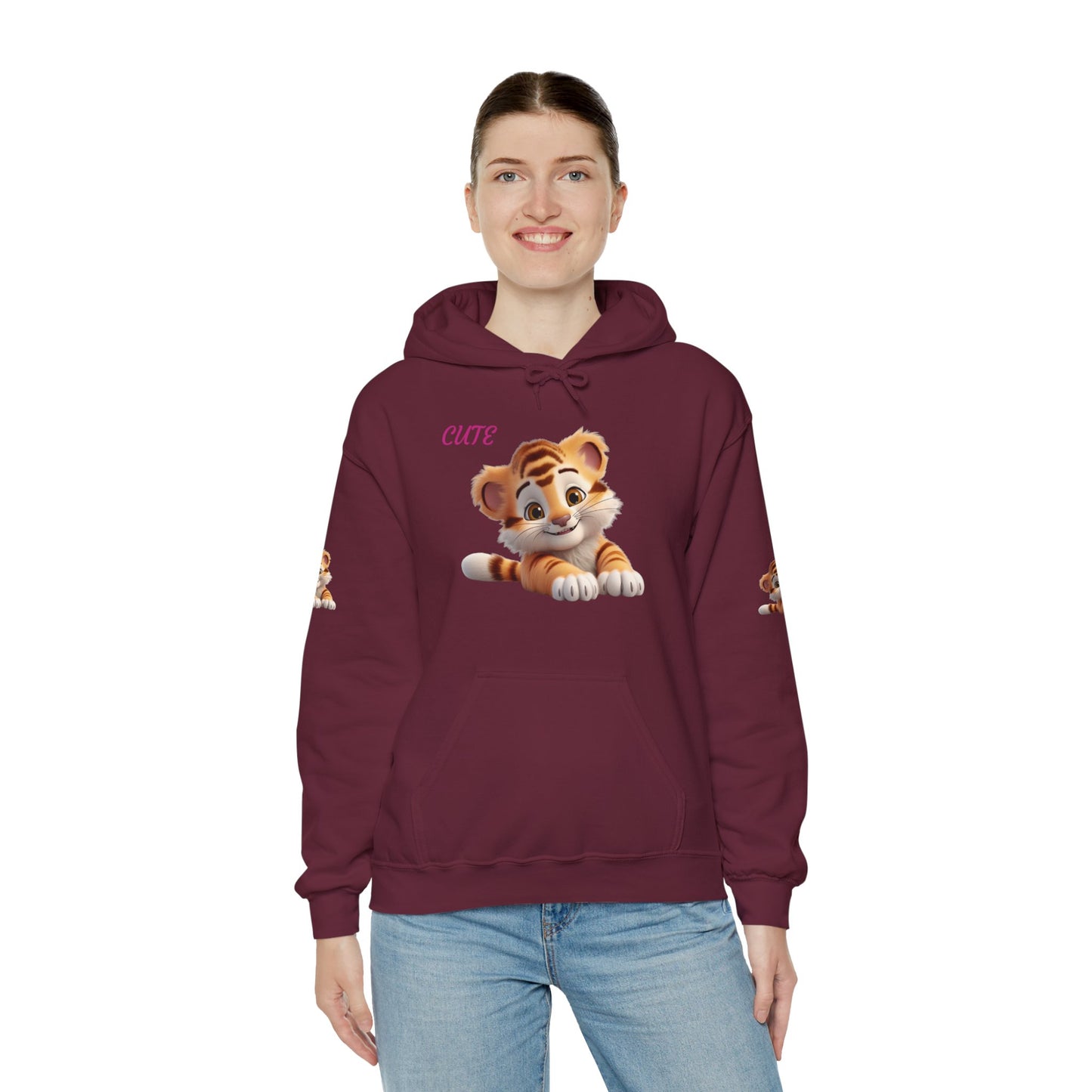 Princess Grace Cute Tiger Design Unisex Heavy Blend Hooded Sweatshirt