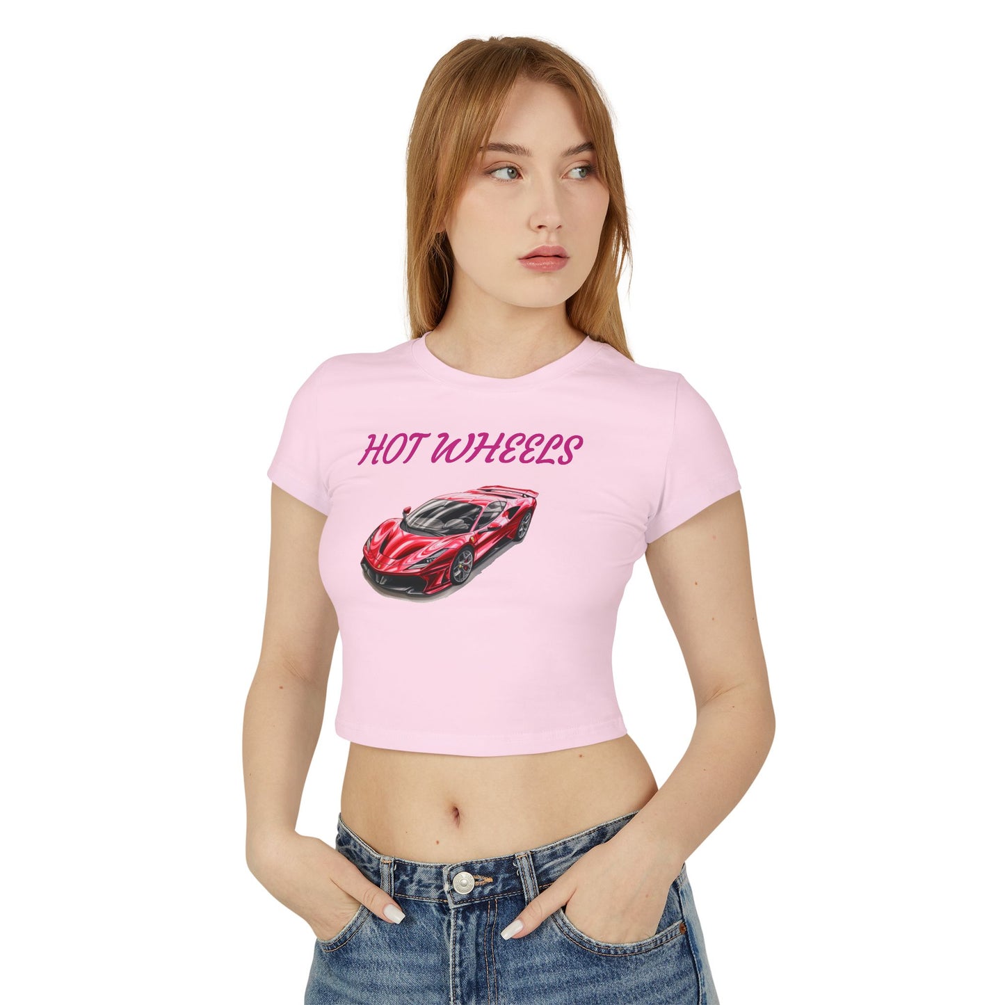 Princess Grace Hot Wheels Women's Baby Tee - Stylish Car Graphic T-Shirt