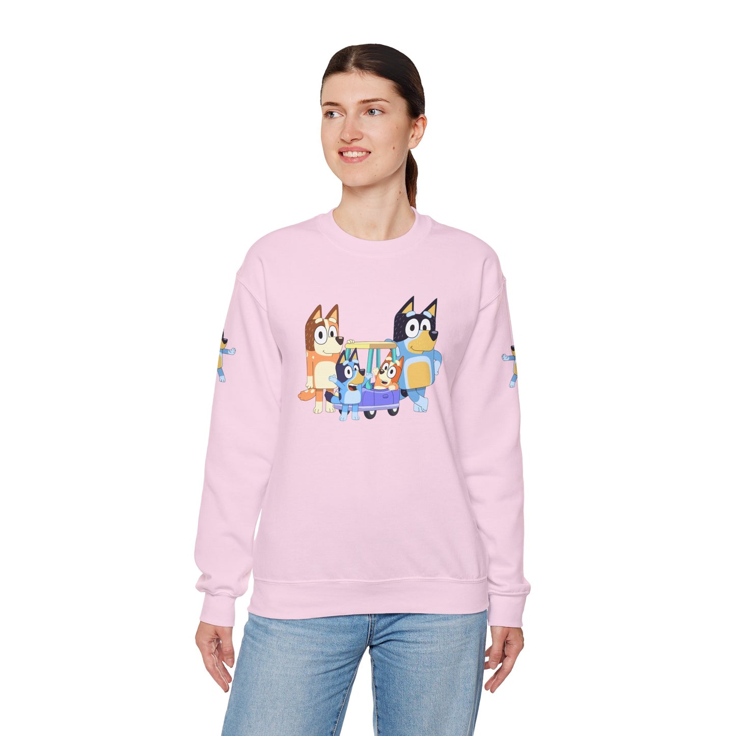 Princess Grace Bluey Cozy Cartoon Crewneck Sweatshirt for Kids and Families Perfect for Playtime and Pajama Days