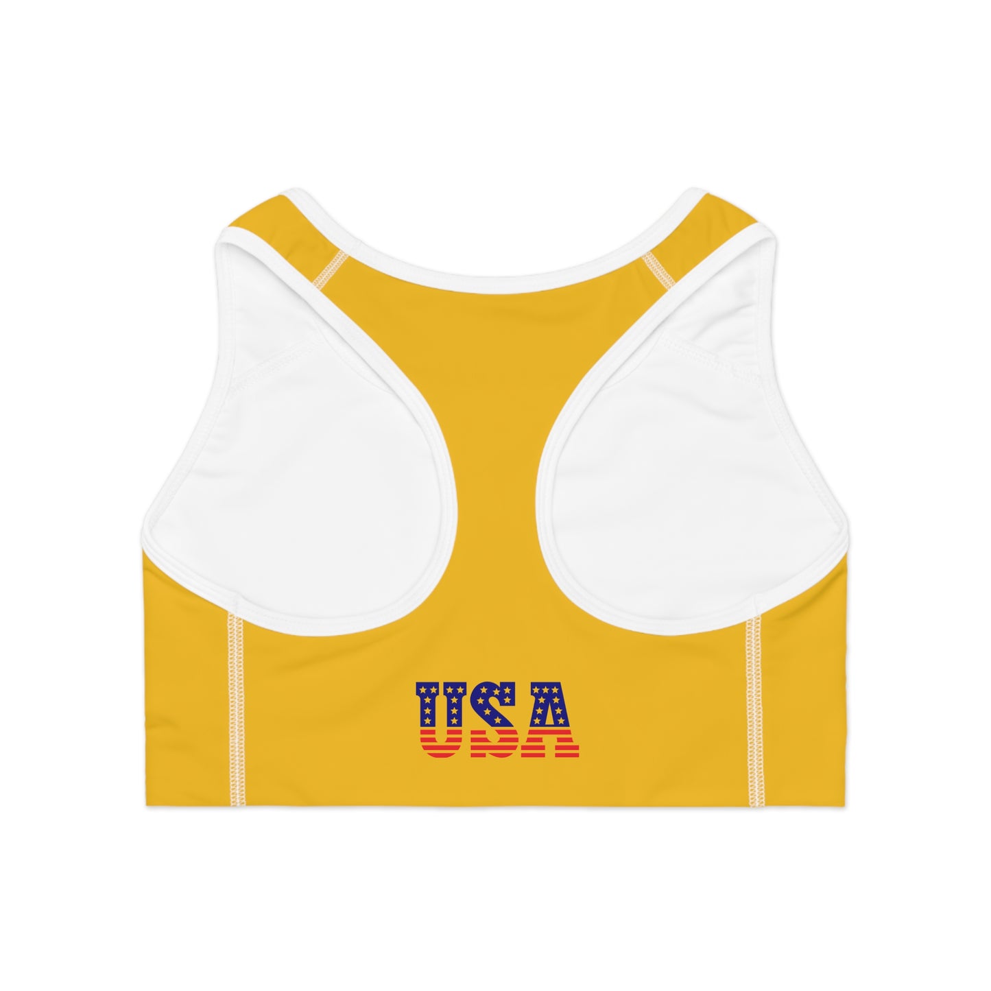Princess Grace USA Flag Sports Bra - Perfect for Gym, Workout and Patriotic Events