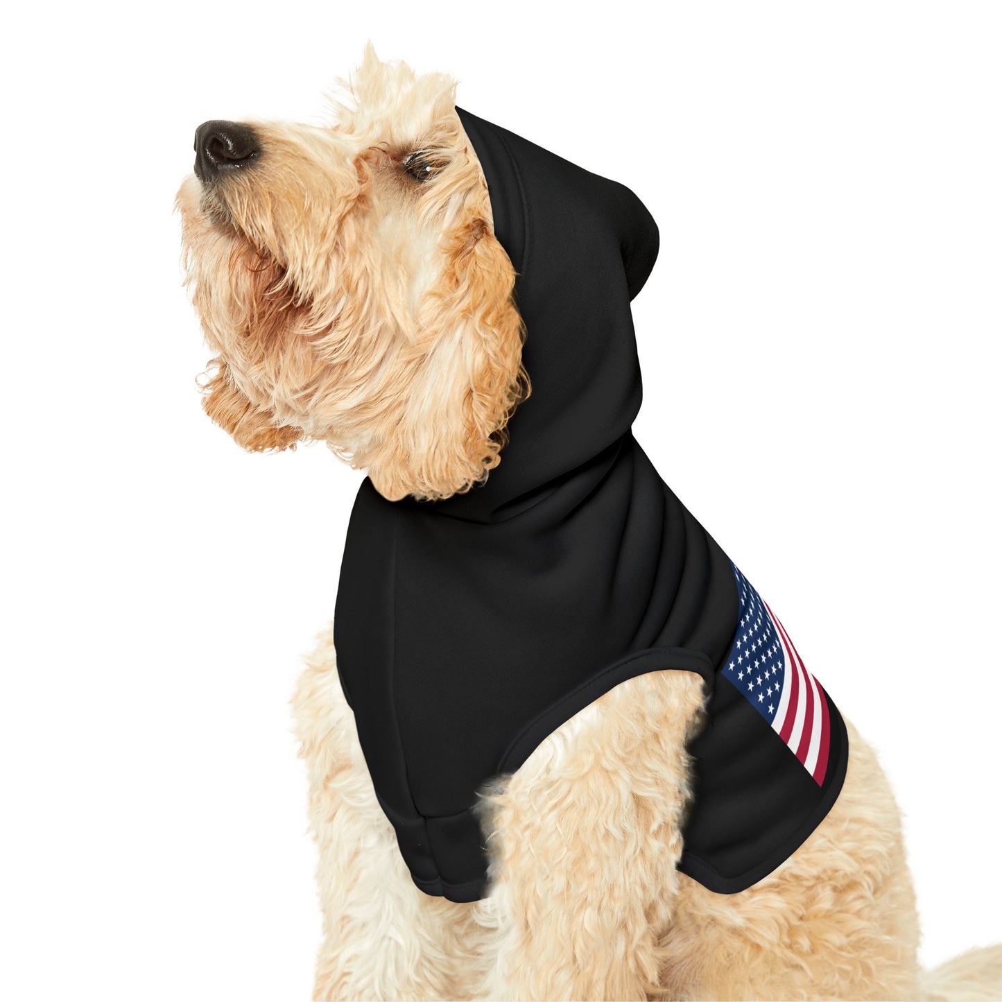 Princess Grace Patriotic Pet Hoodie American Flag Design for Stylish Pups