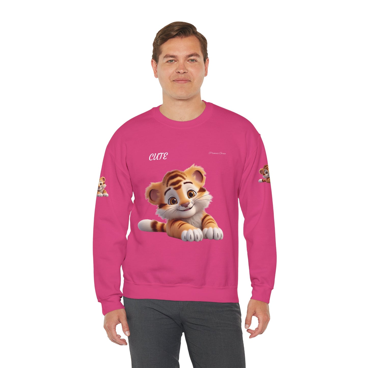 Princess Grace Cute Tiger Unisex Heavy Blen Crewneck Sweatshirt