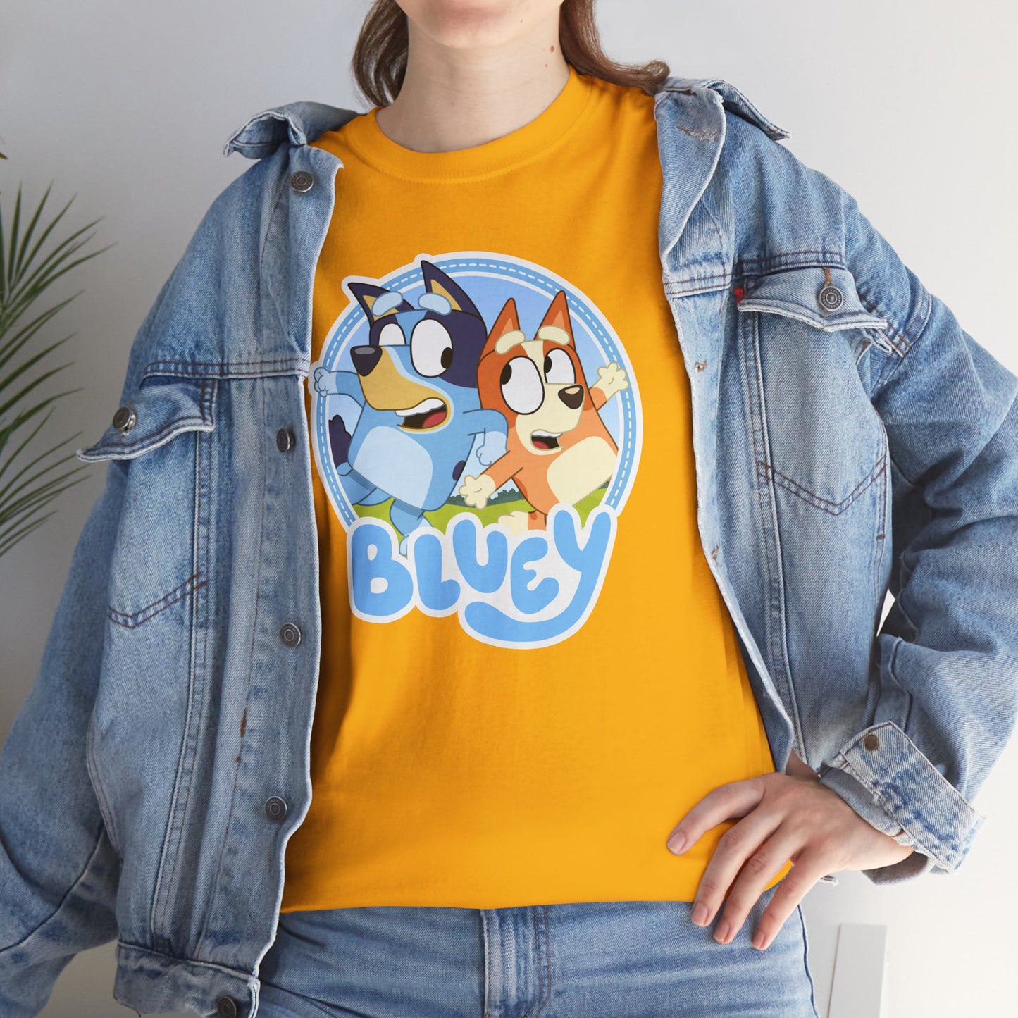 Princess Grace Bluey Fun Unisex Heavy Cotton Tee Perfect Gift for Kids and Cartoon Lovers