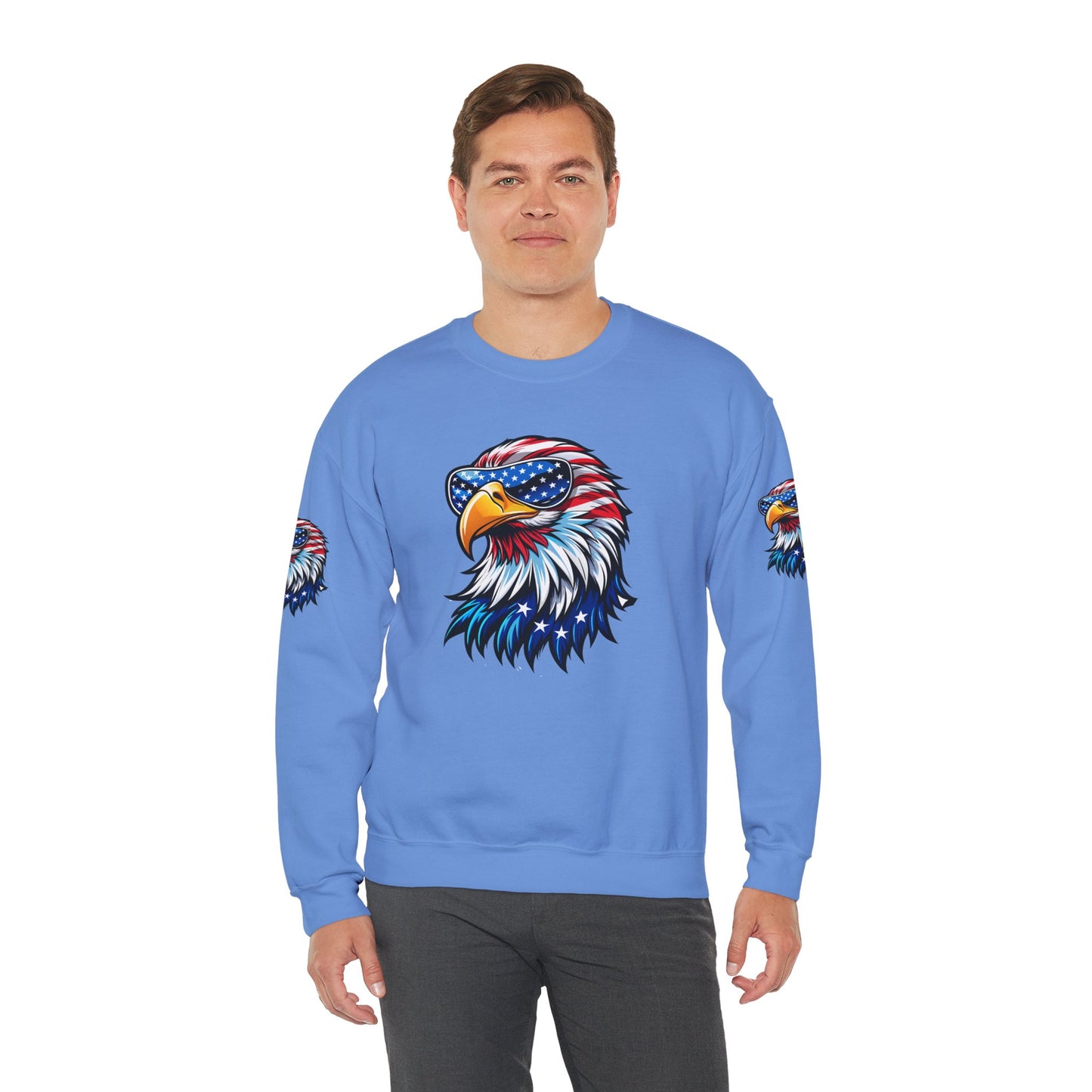 Princess Grace Patriotic Eagle Sweatshirt Unisex Heavy Blend Crewneck for Independence Day