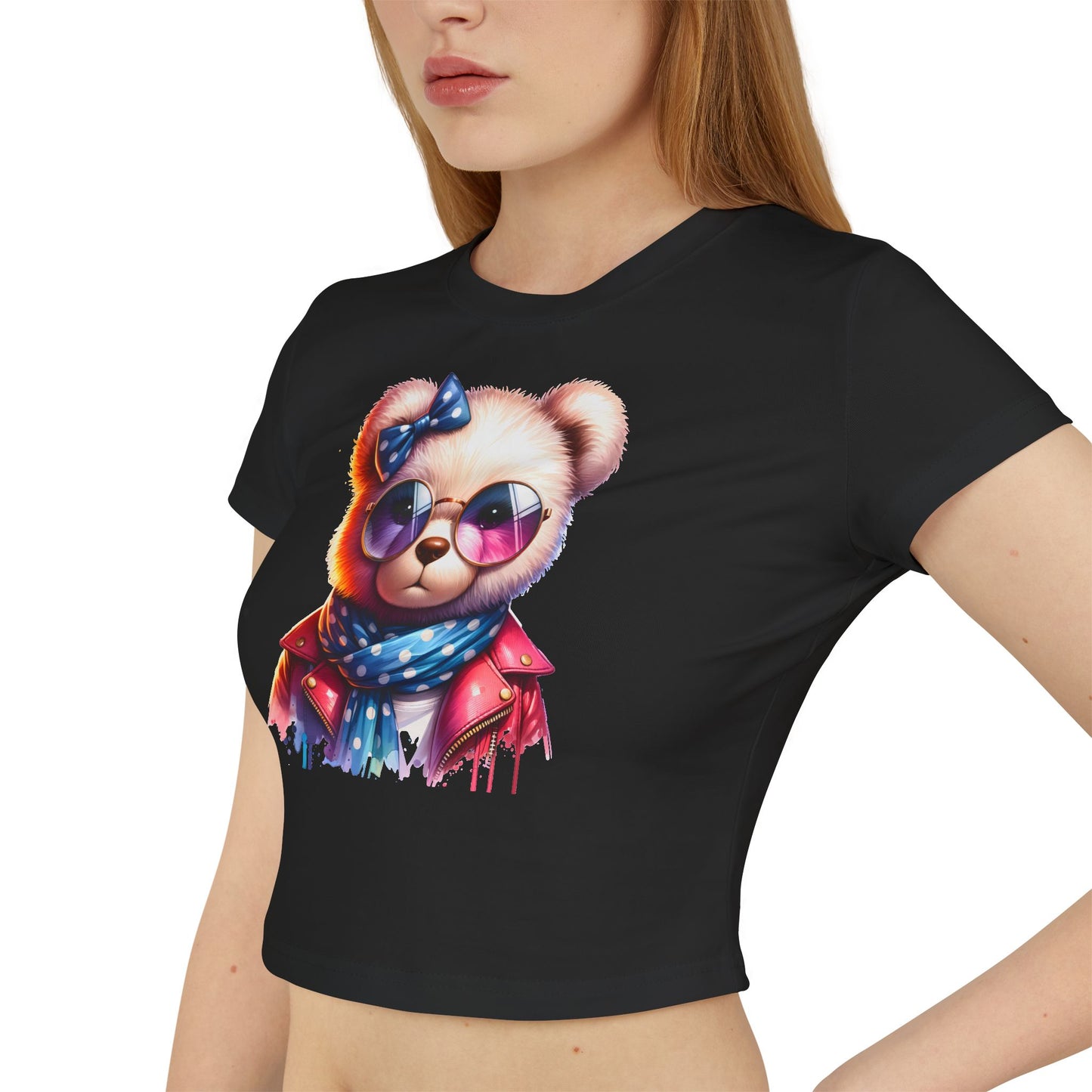 Princess Grace Cute Bear Sunglasses Baby Tee Trendy