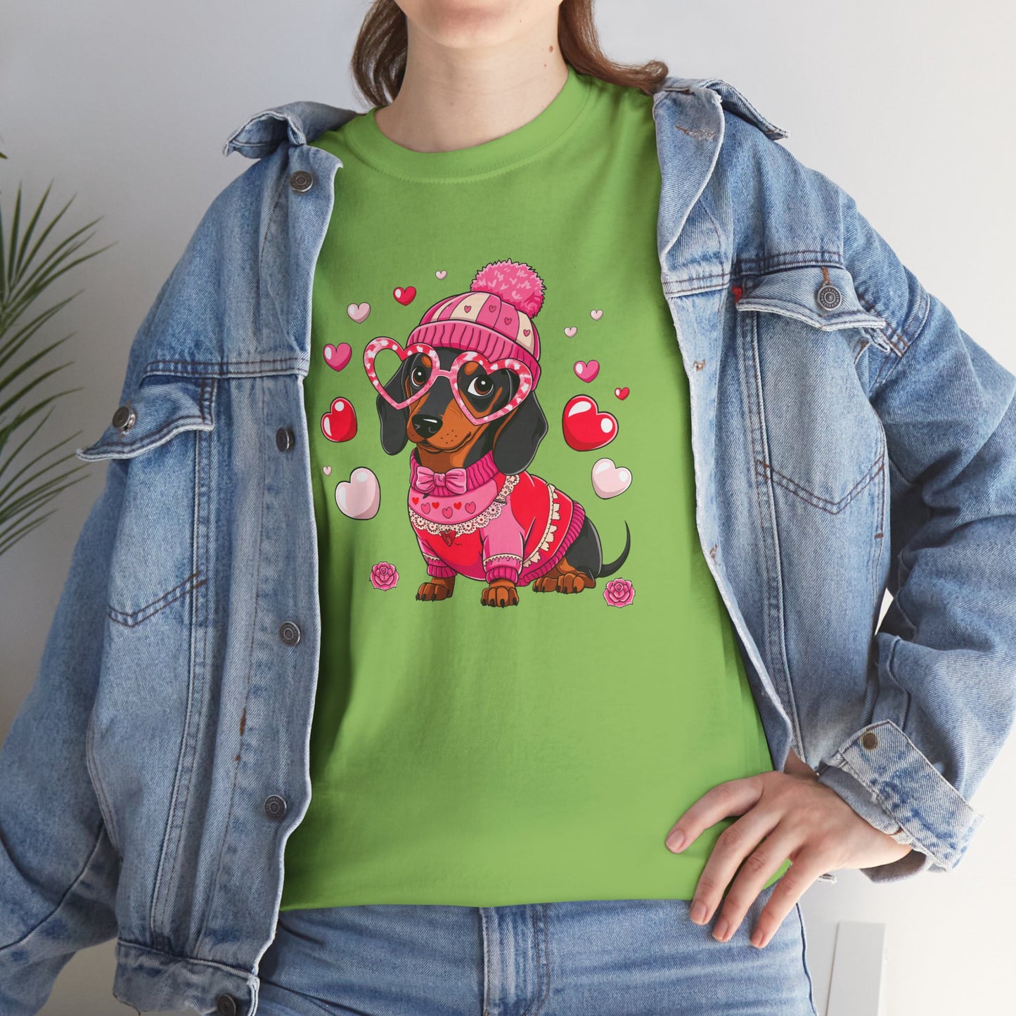 Princess Grace Cute Dachshund Love Graphic Tee Unisex Heavy Cotton Tee