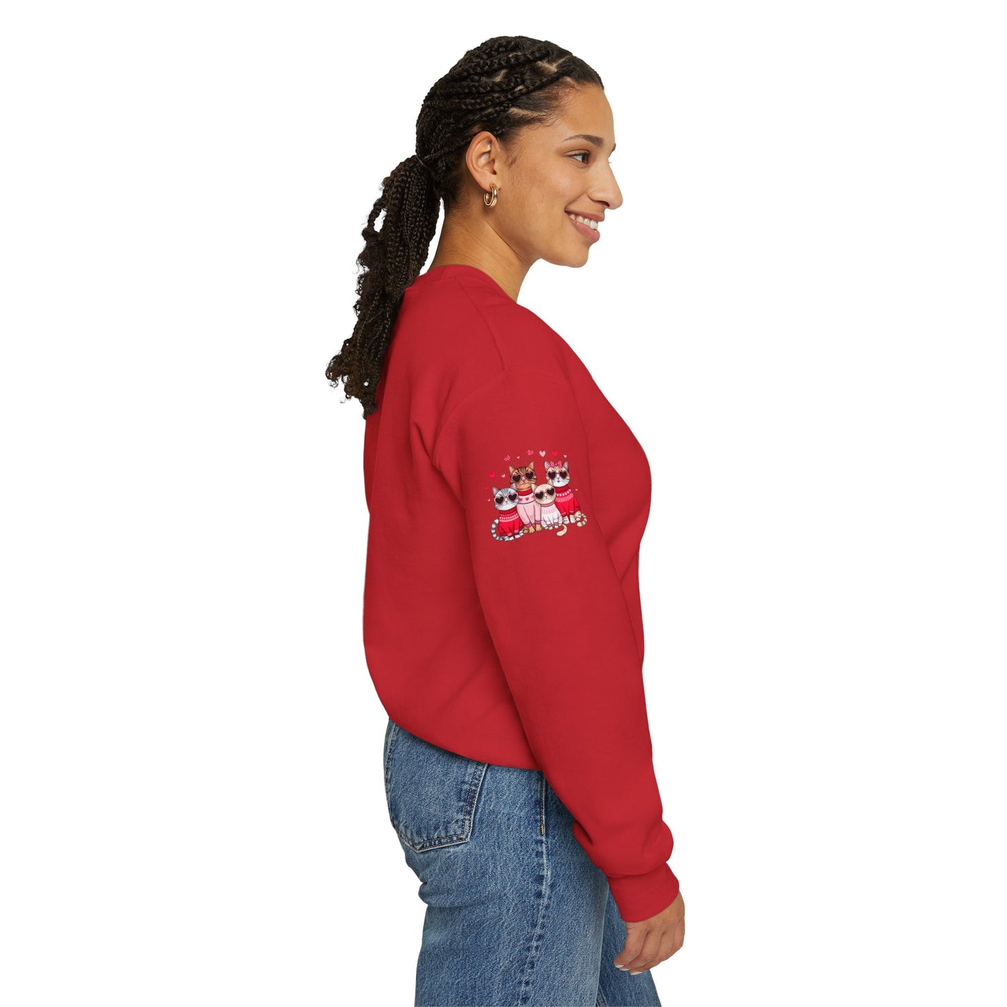 Princess Grace Cute Cat Lovers Crewneck Sweatshirt Cozy Valentine's Gift