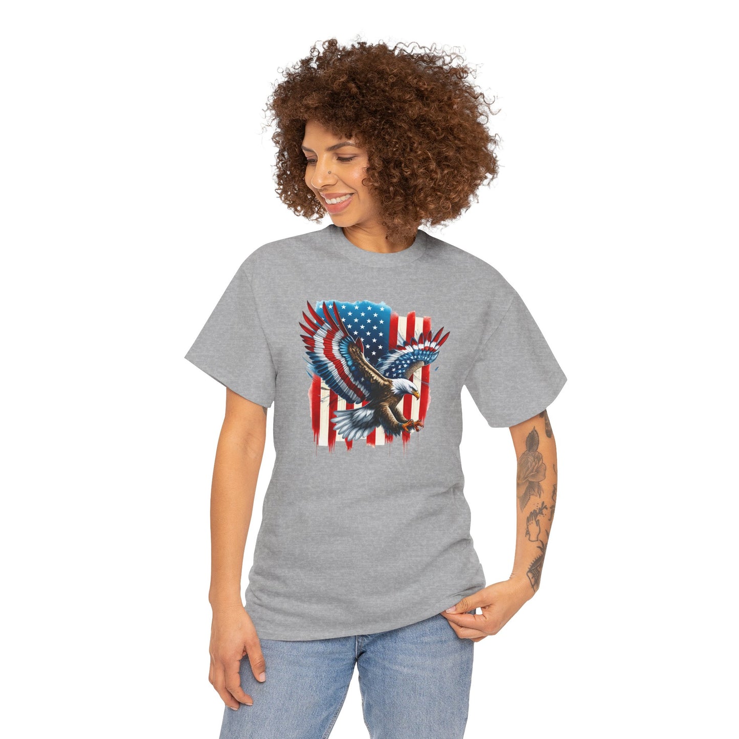 Princess Grace Patriotic Eagle Unisex Heavy Cotton Tee