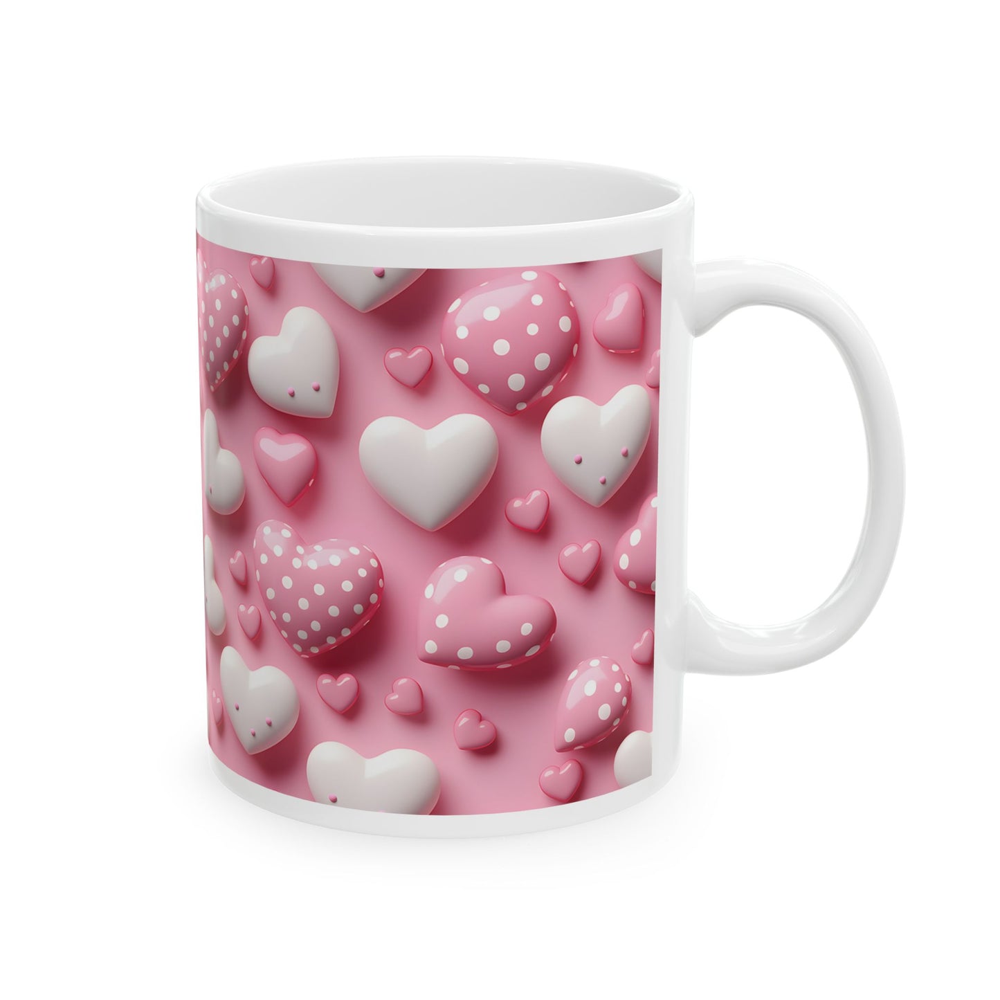 Princess Grace Cute Hearts Ceramic Mug Perfect for Valentine's Day and Everyday Love