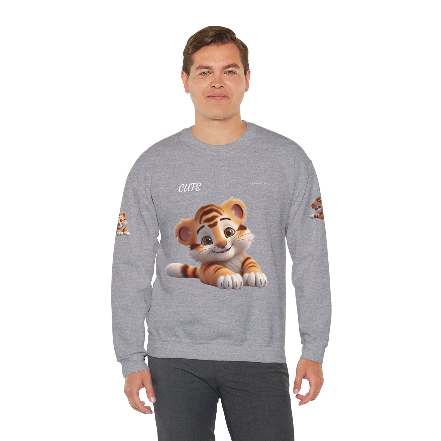 Princess Grace Cute Tiger Unisex Heavy Blen Crewneck Sweatshirt